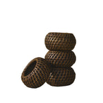 Kalın Rattan Peçete Halkası (4'lü Set)