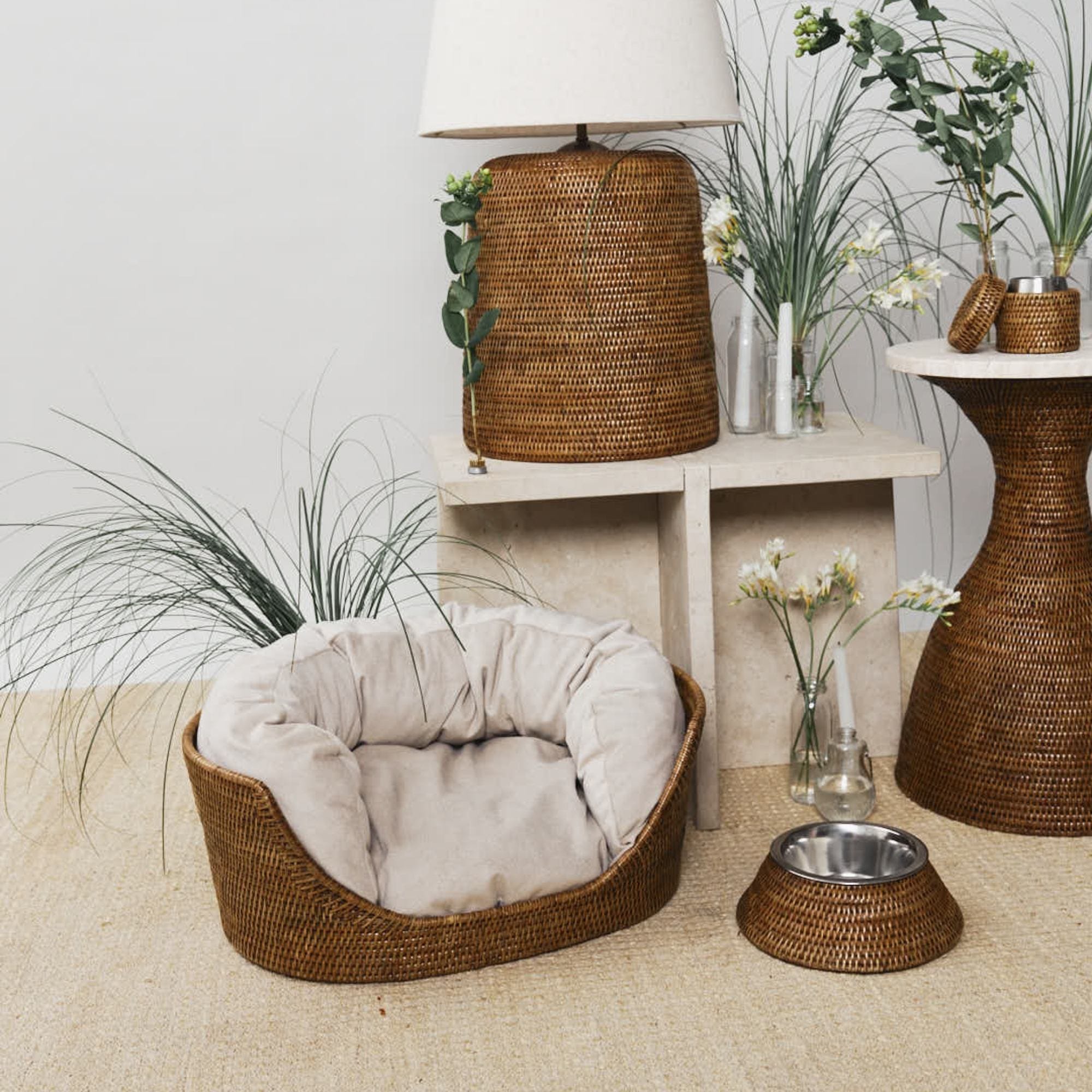 Cozy Rattan Pet Bed