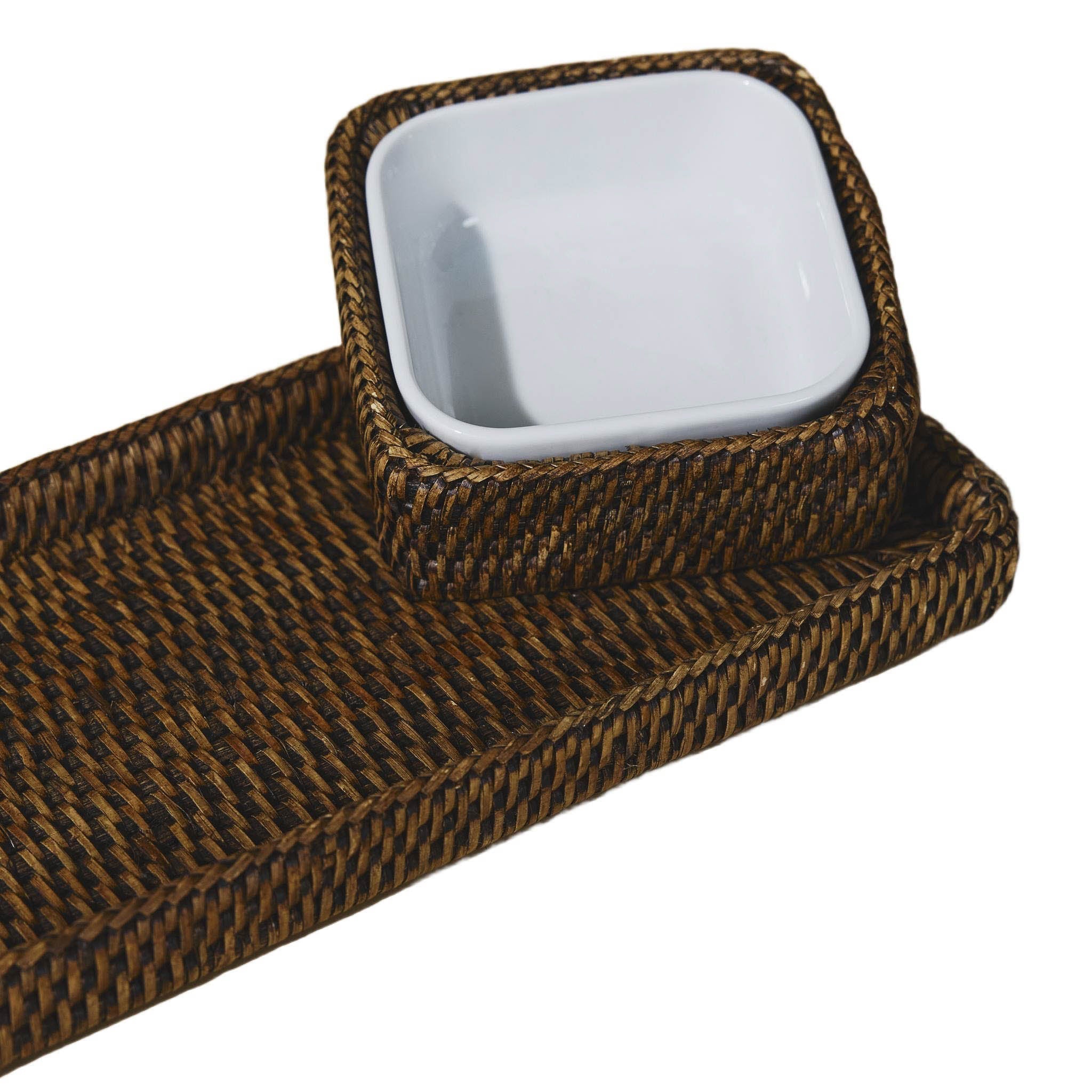 Rattan Üçlü Servis Seti
