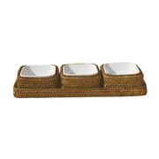 Rattan Üçlü Servis Seti