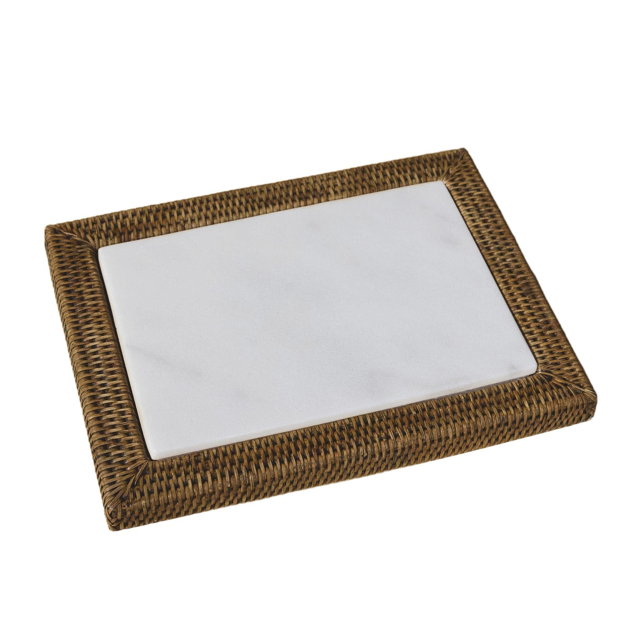 Dikdörtgen Rattan Peynir Tabağı