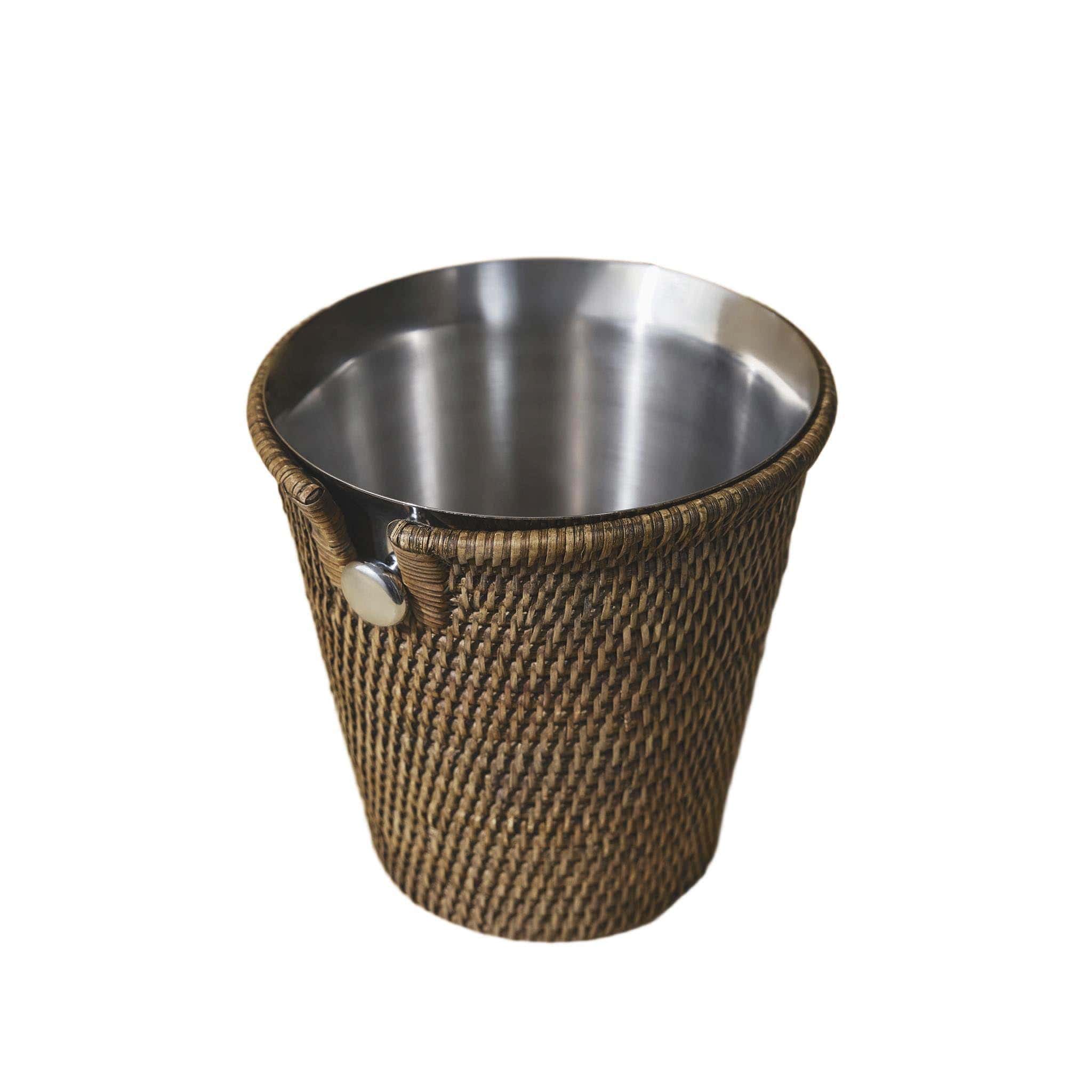 Kahverengi Rattan Şarap Kovası