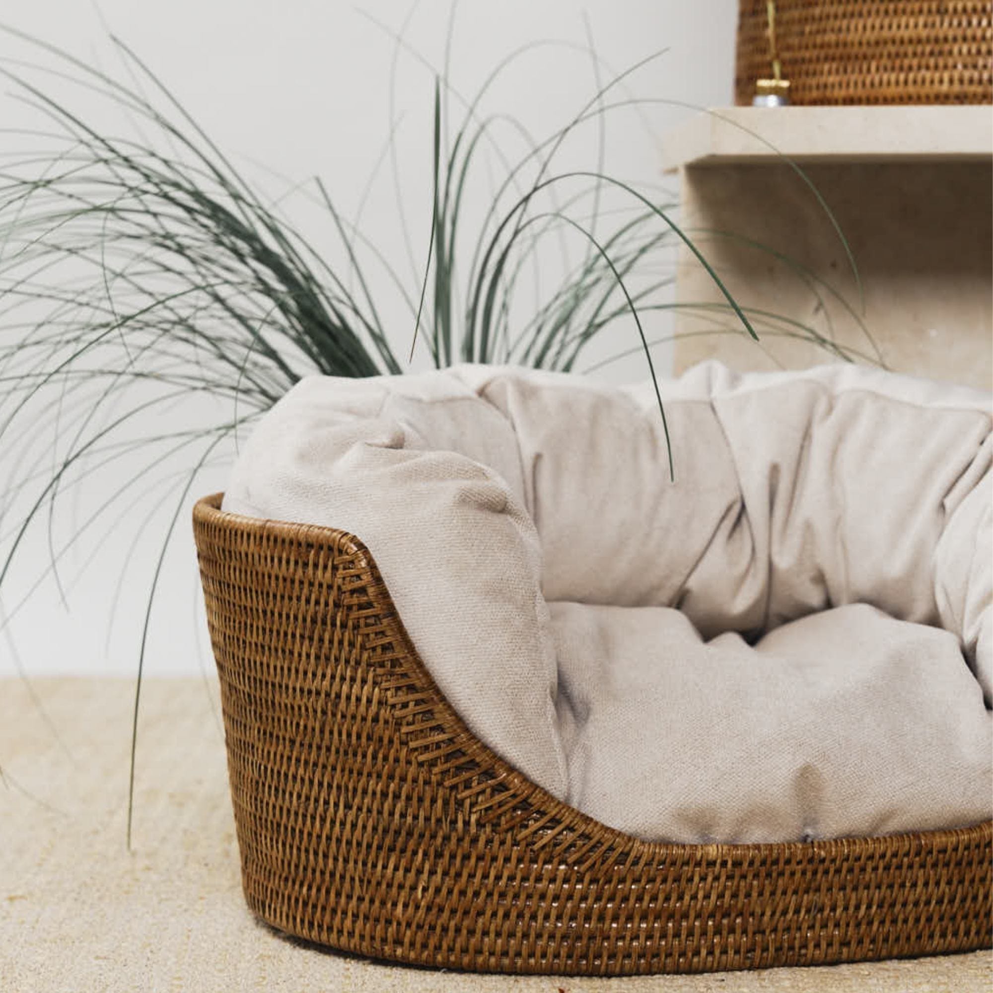 Cozy Rattan Pet Bed