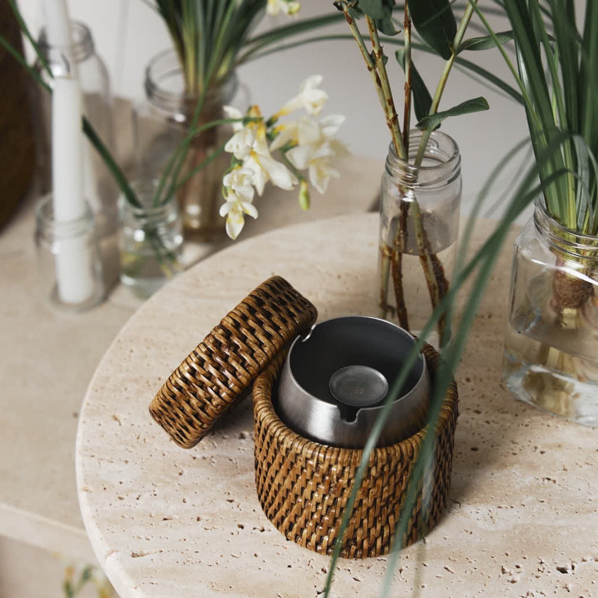 High Ashtray With Lid