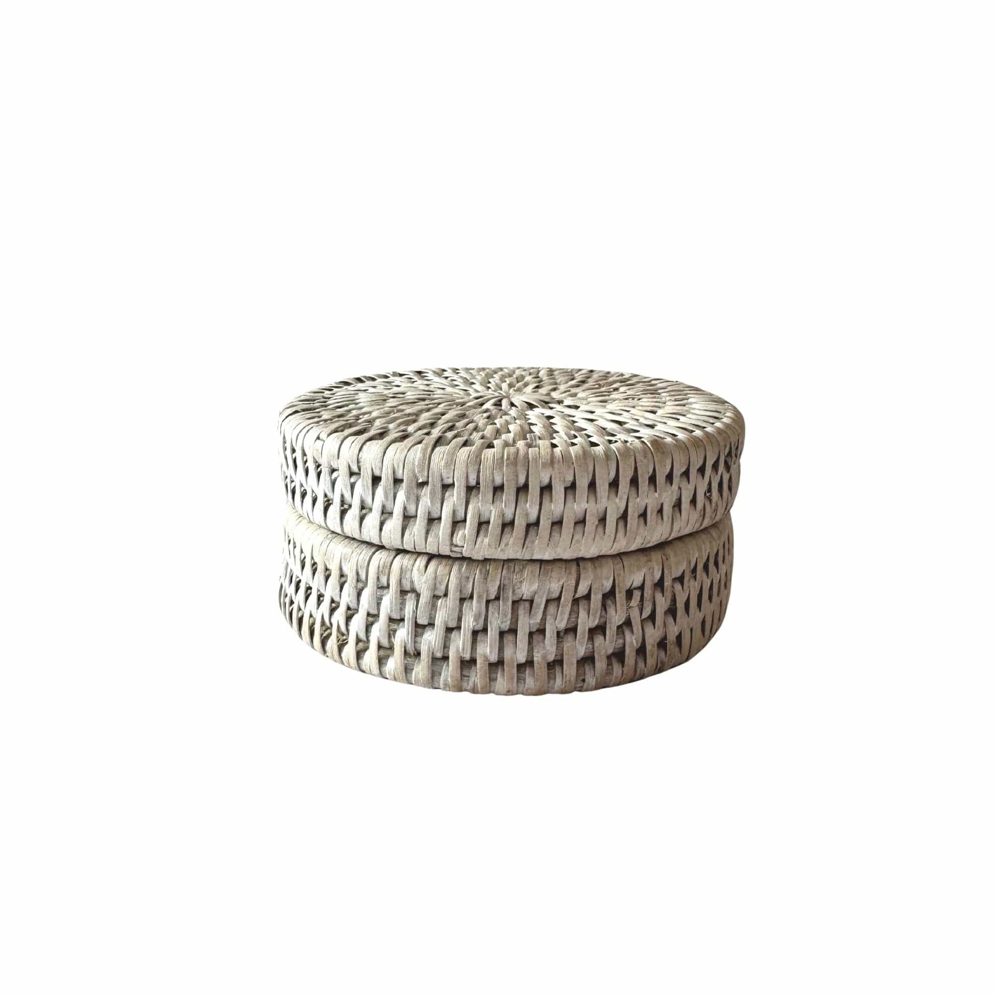 Beyaz Alcak Rattan Kü Tablası