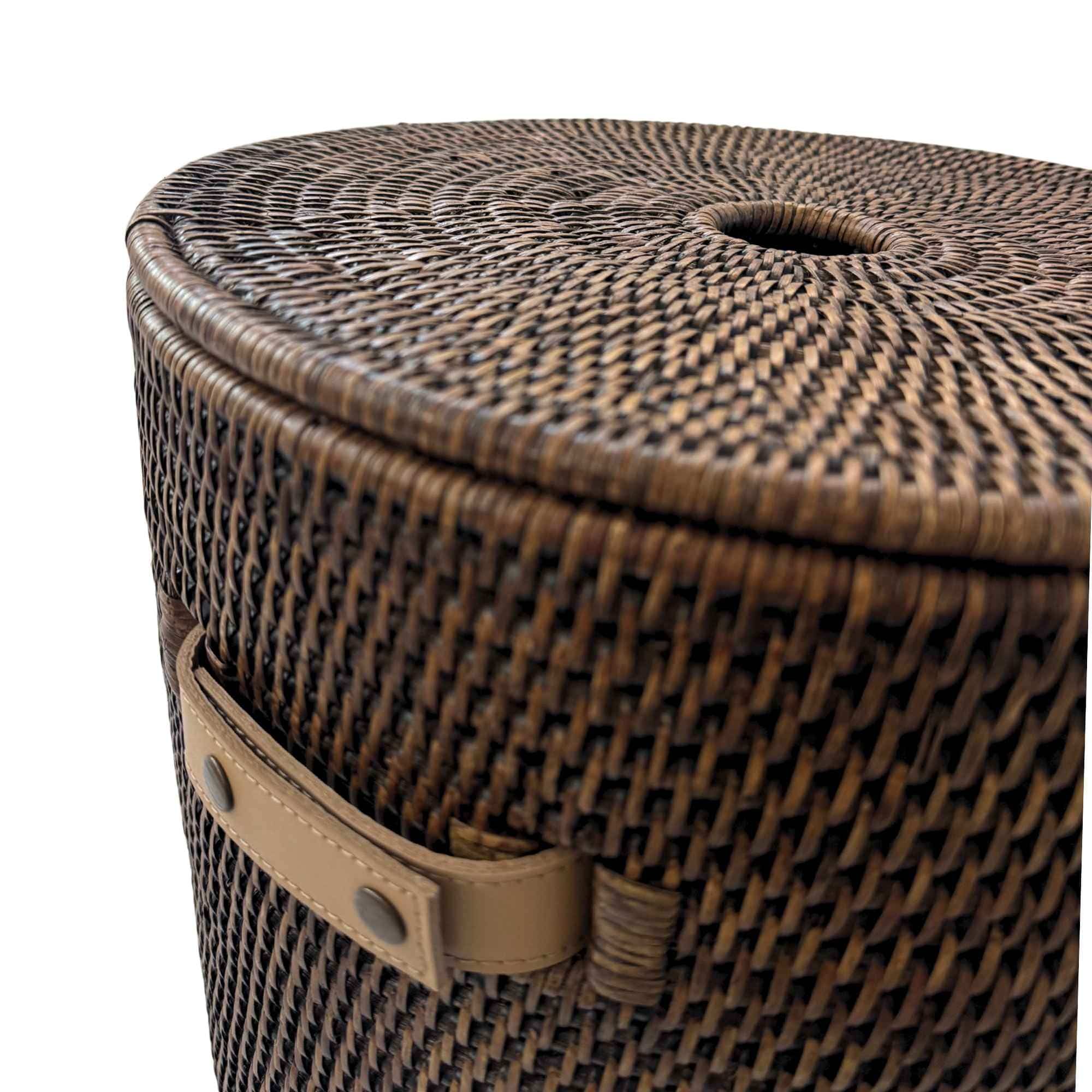 Long Rattan Basket With Lid