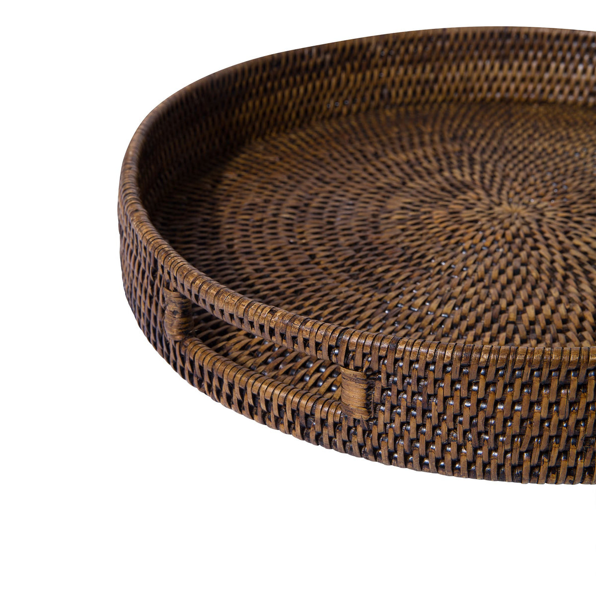 Round Rattan Serving Tray