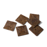 Kare Rattan Bardak Altlığı (6'lı Set)