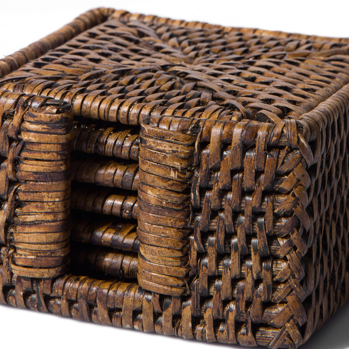 Kare Rattan Bardak Altlığı (6'lı Set)