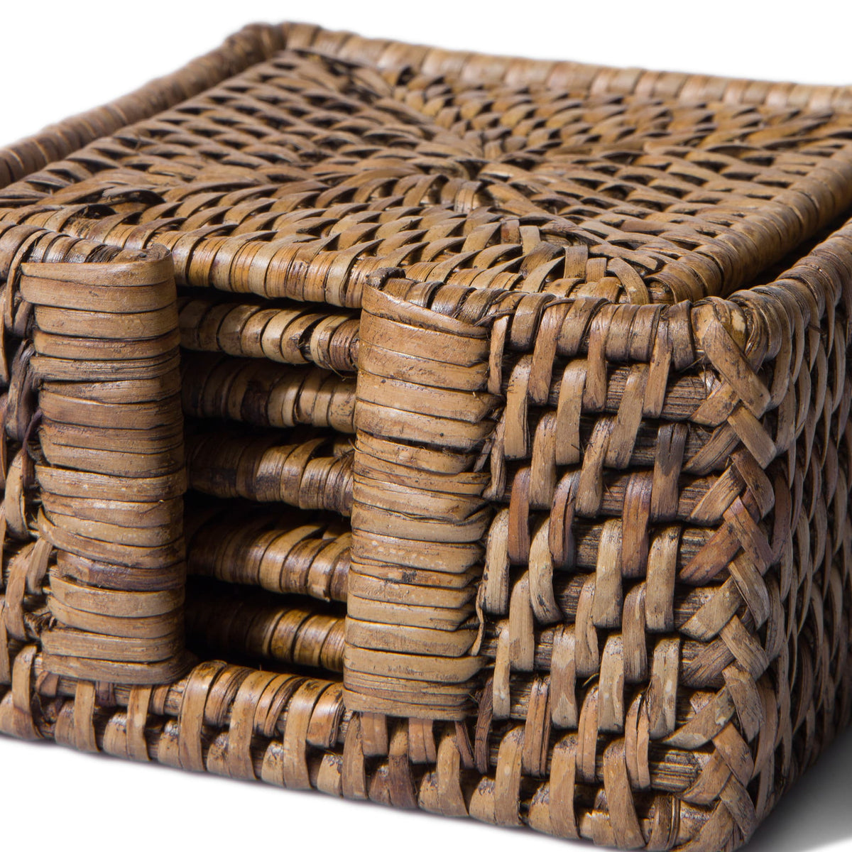 Kare Rattan Bardak Altlığı (6'lı Set)