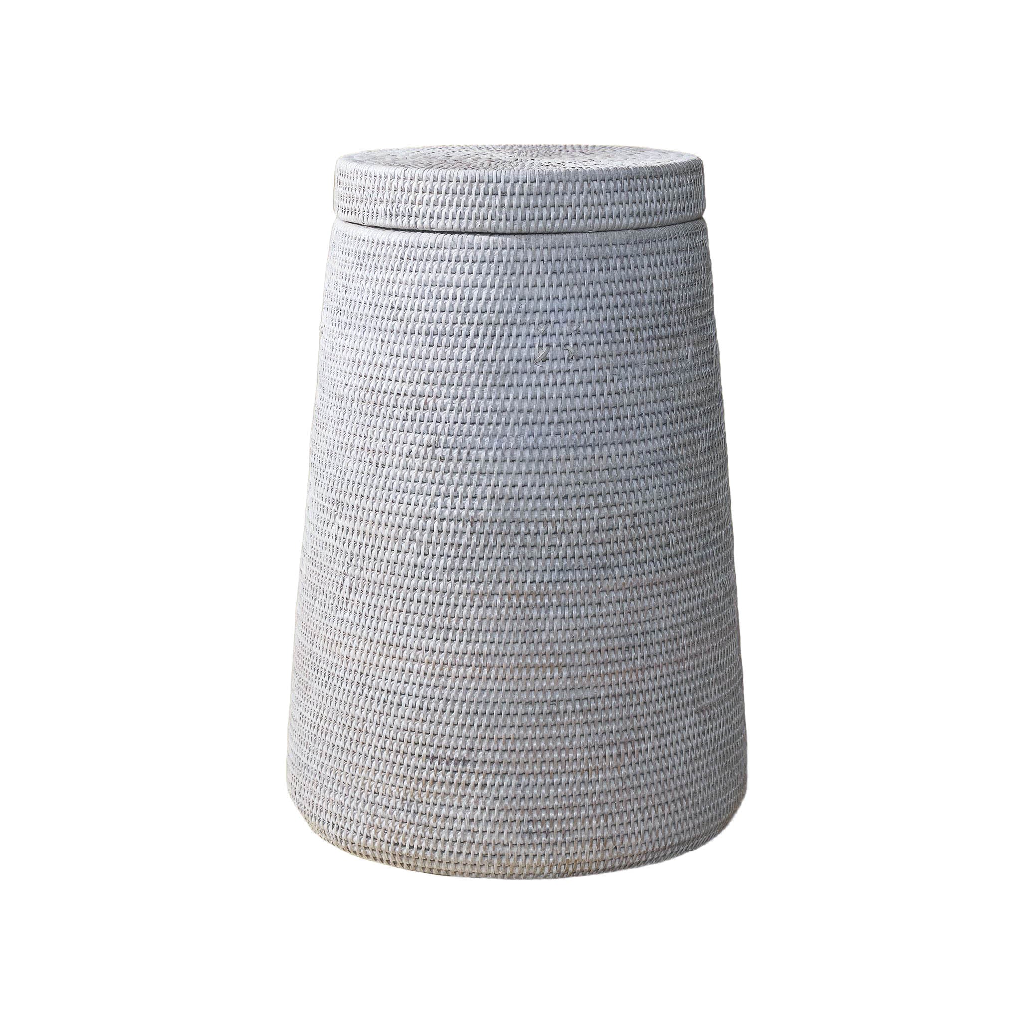 Kapaklı Rattan Çamaşır Sepeti