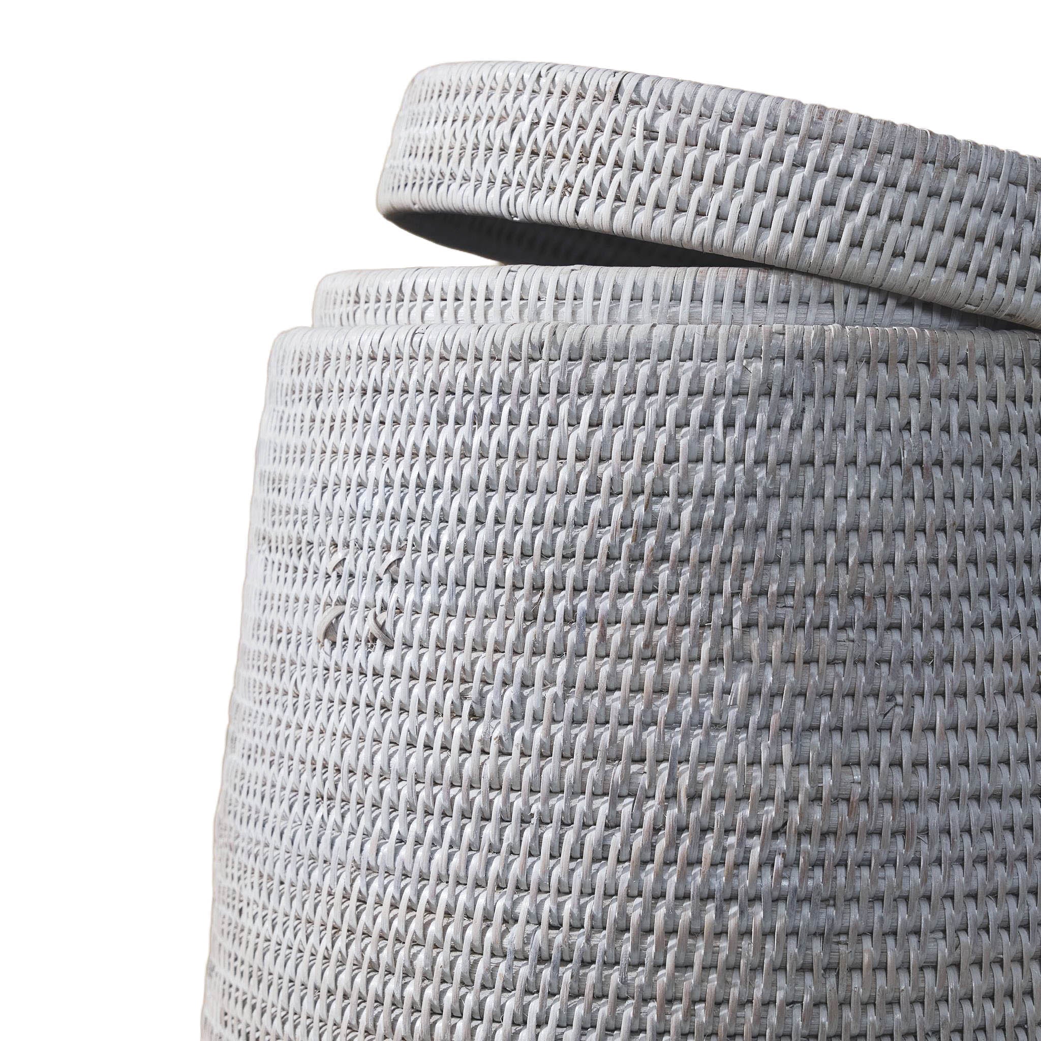 Kapaklı Rattan Çamaşır Sepeti