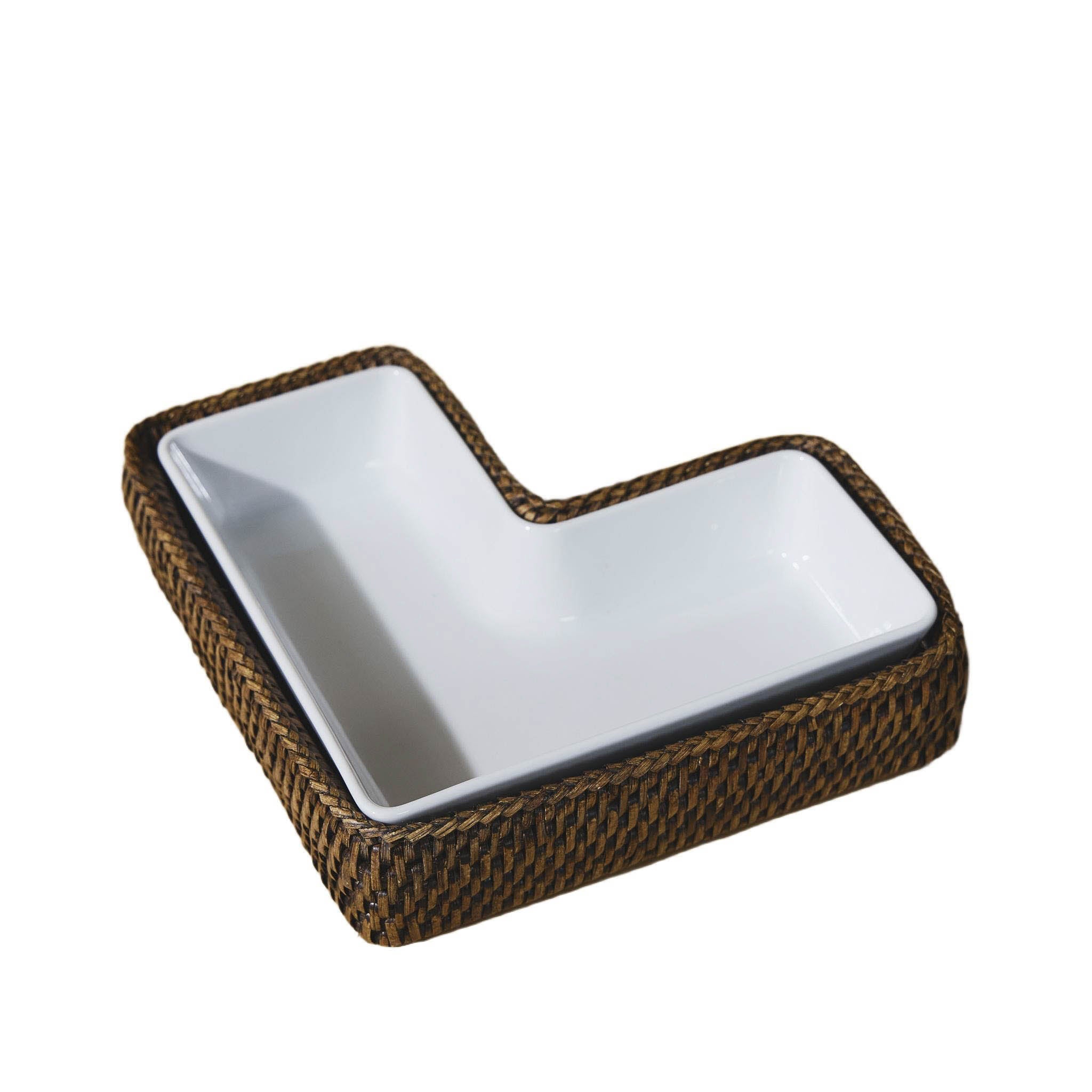 L- Rattan Servis Tabağı