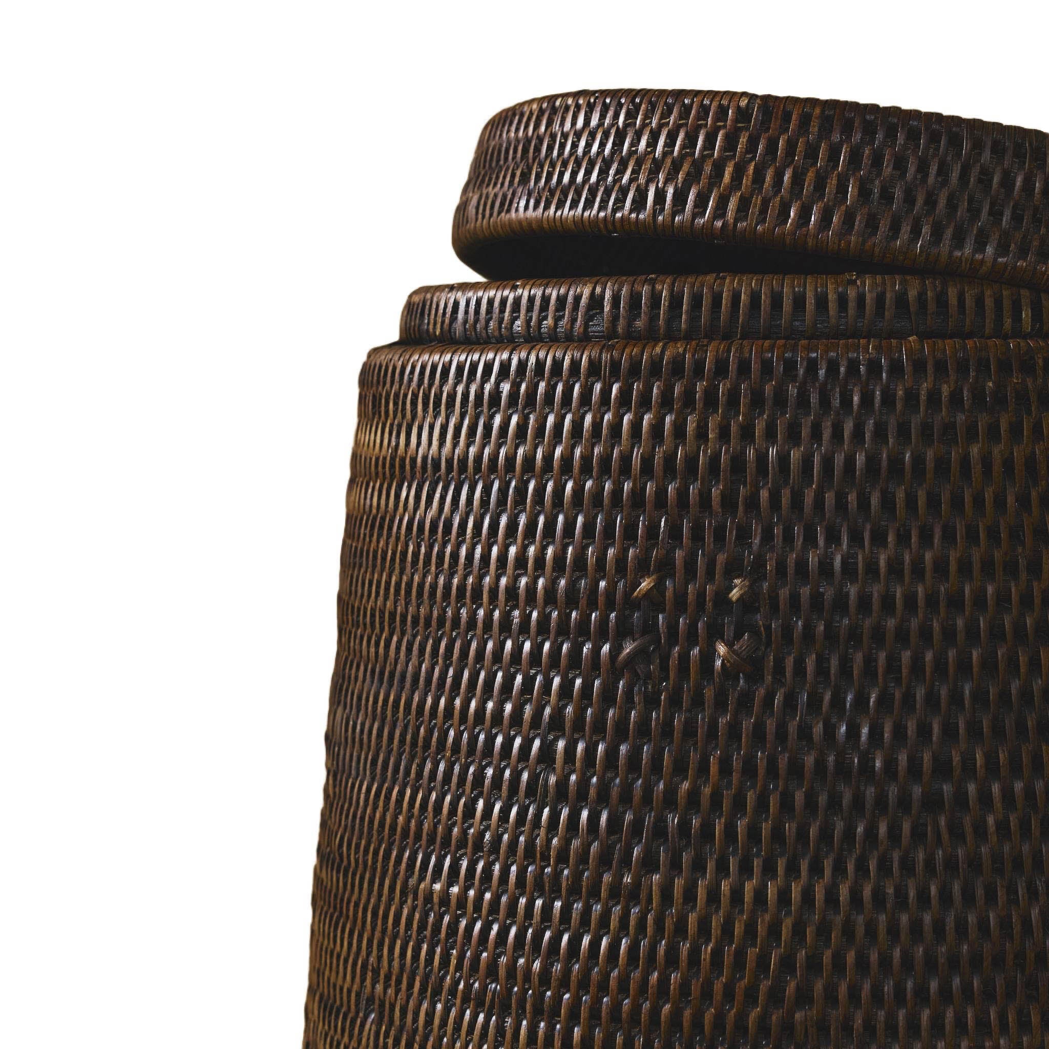 Kapaklı Rattan Çamaşır Sepeti