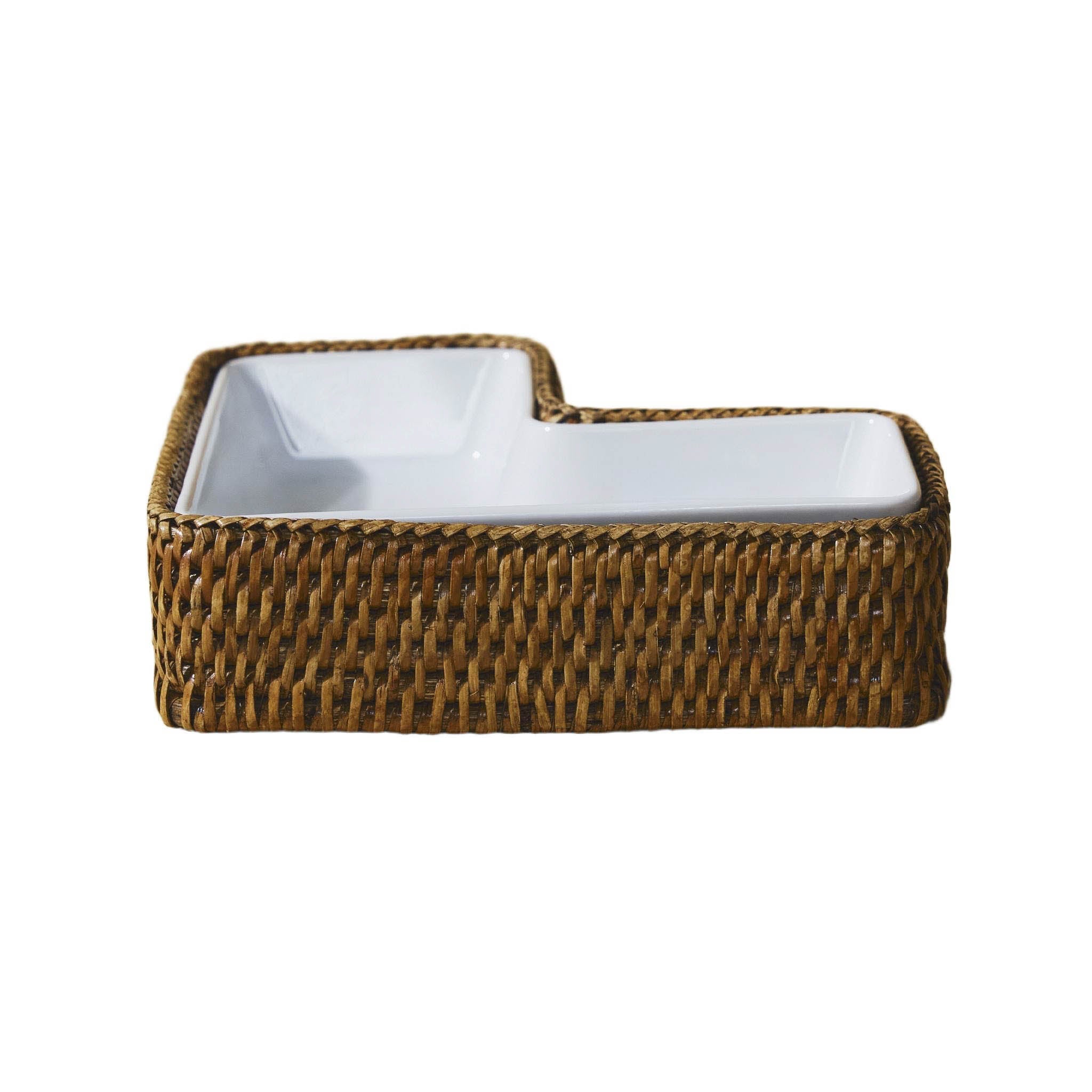 L- Rattan Servis Tabağı