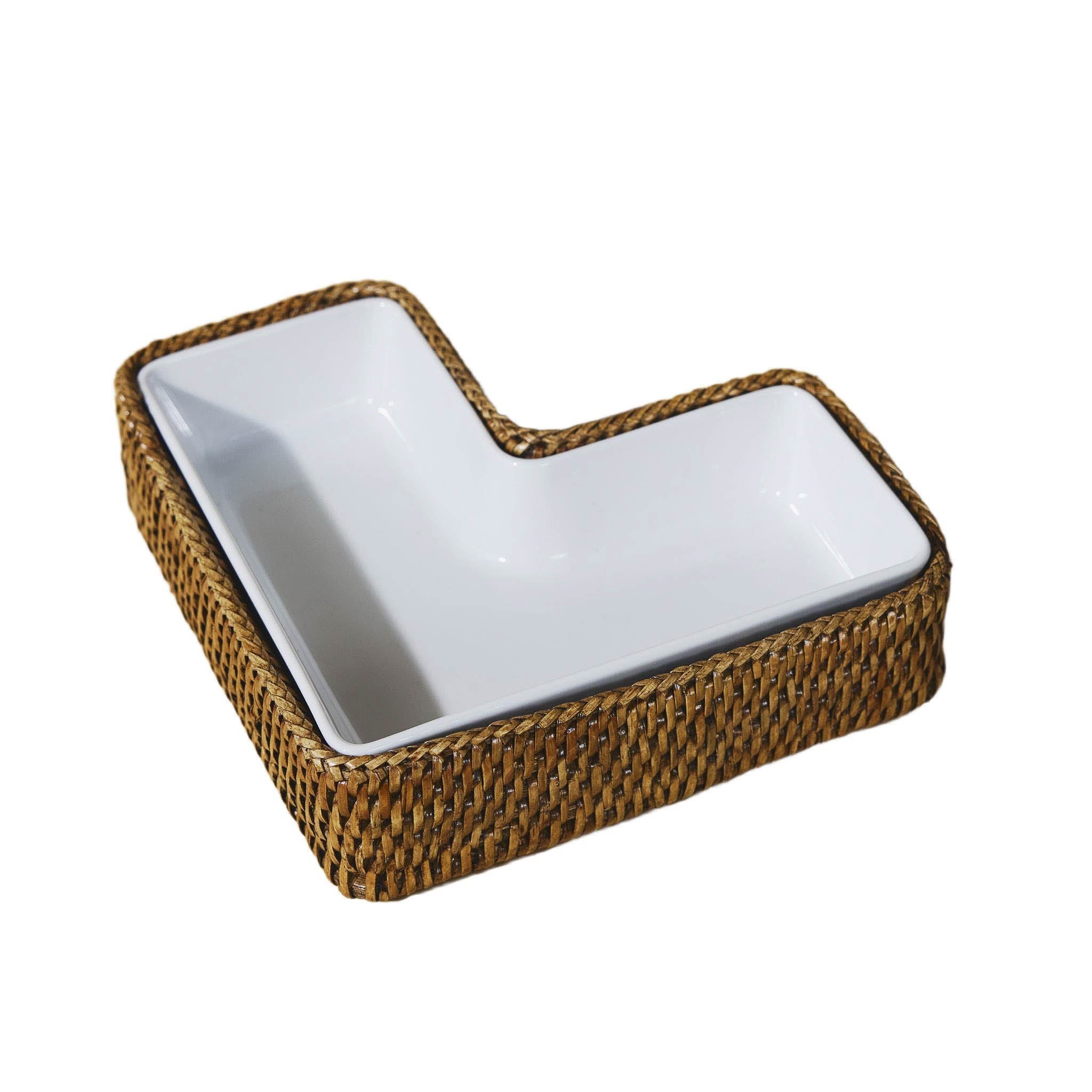 L- Rattan Servis Tabağı