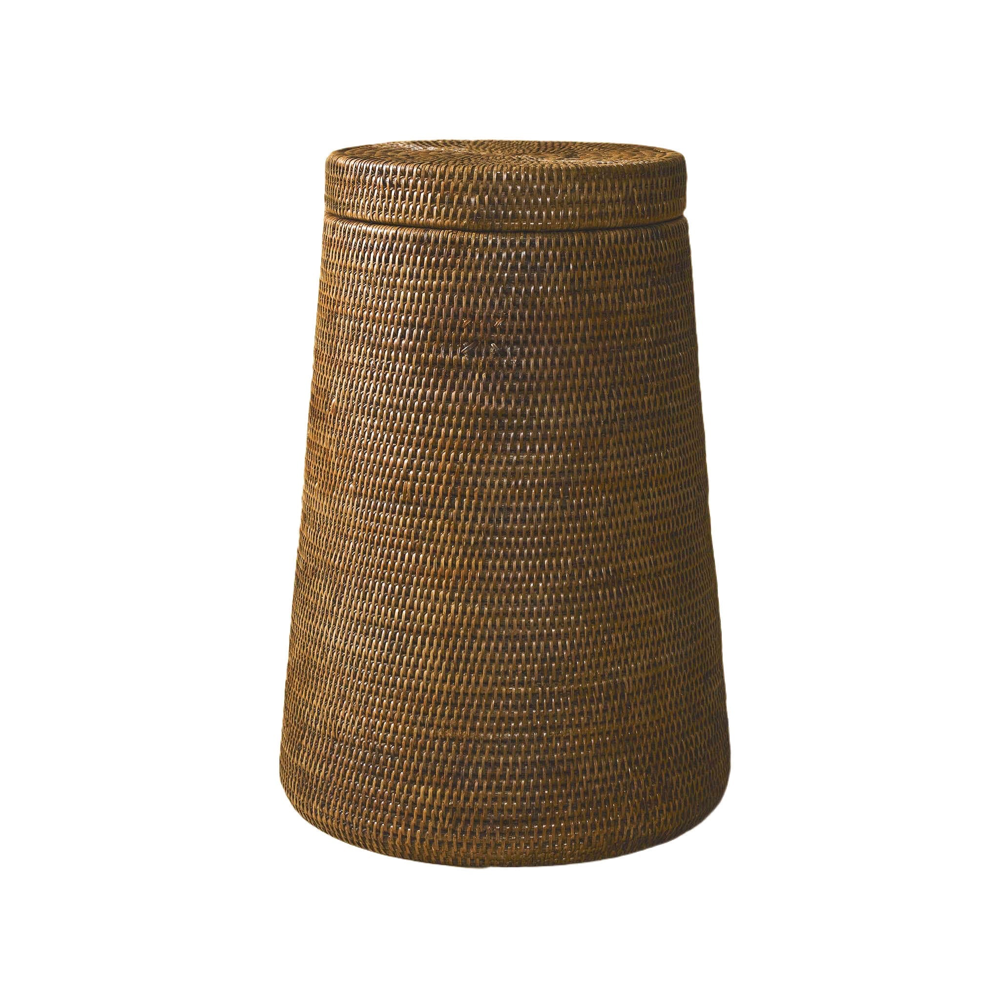 Kapaklı Rattan Çamaşır Sepeti