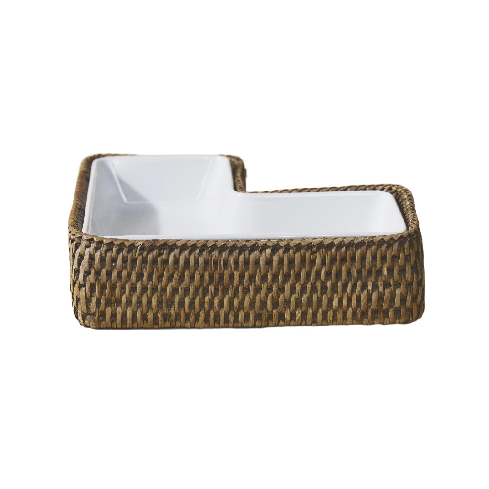 L- Rattan Servis Tabağı