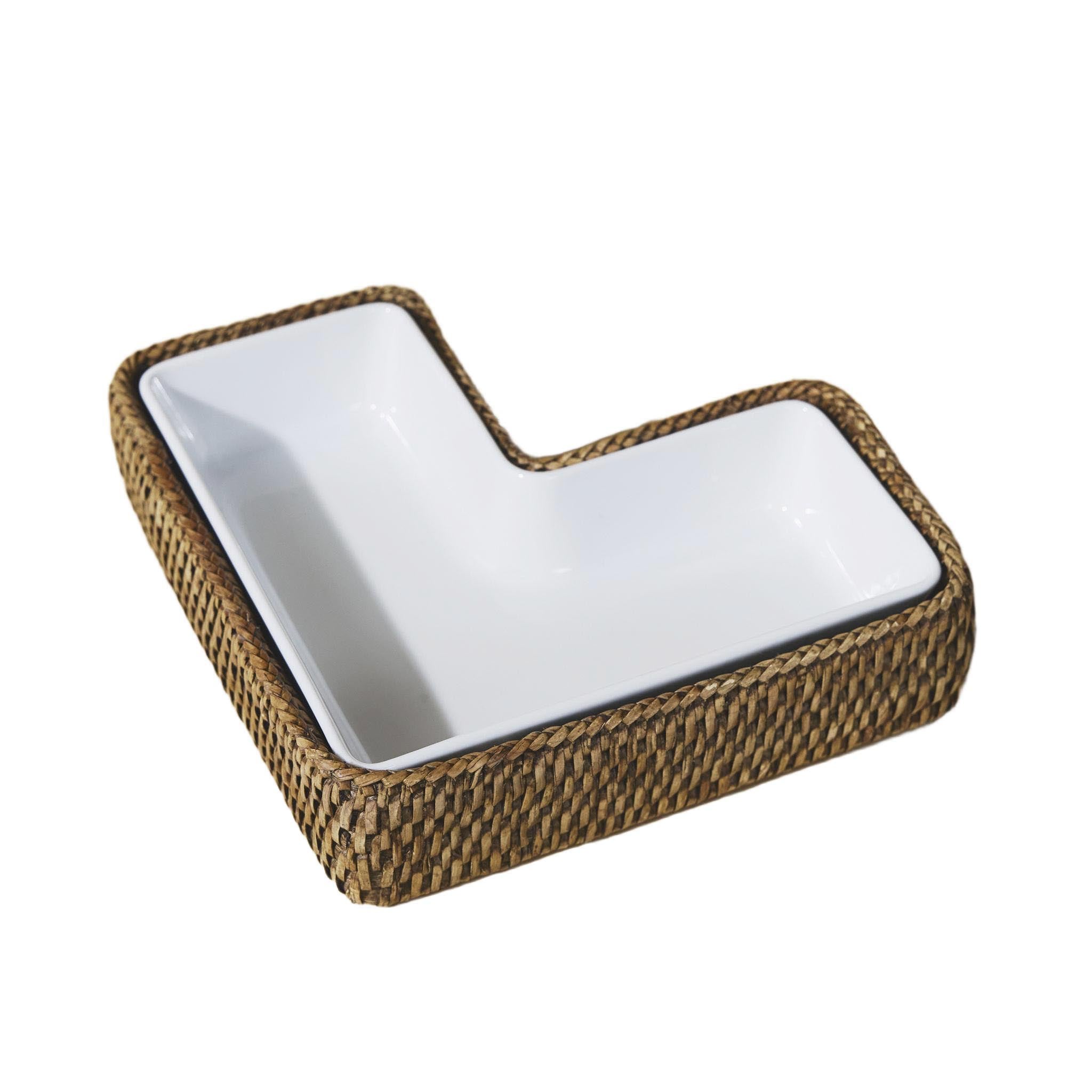 L- Rattan Servis Tabağı