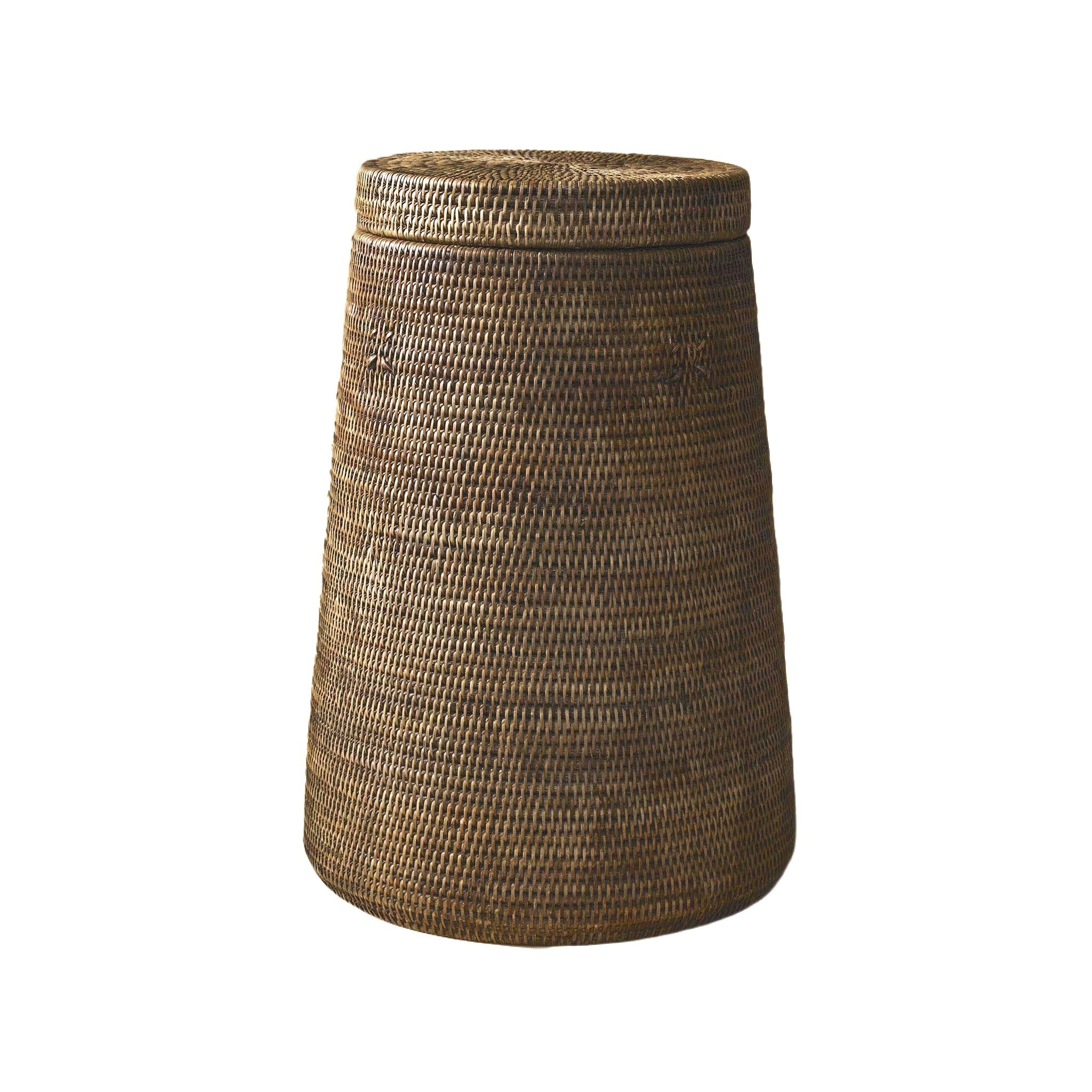 Kapaklı Rattan Çamaşır Sepeti