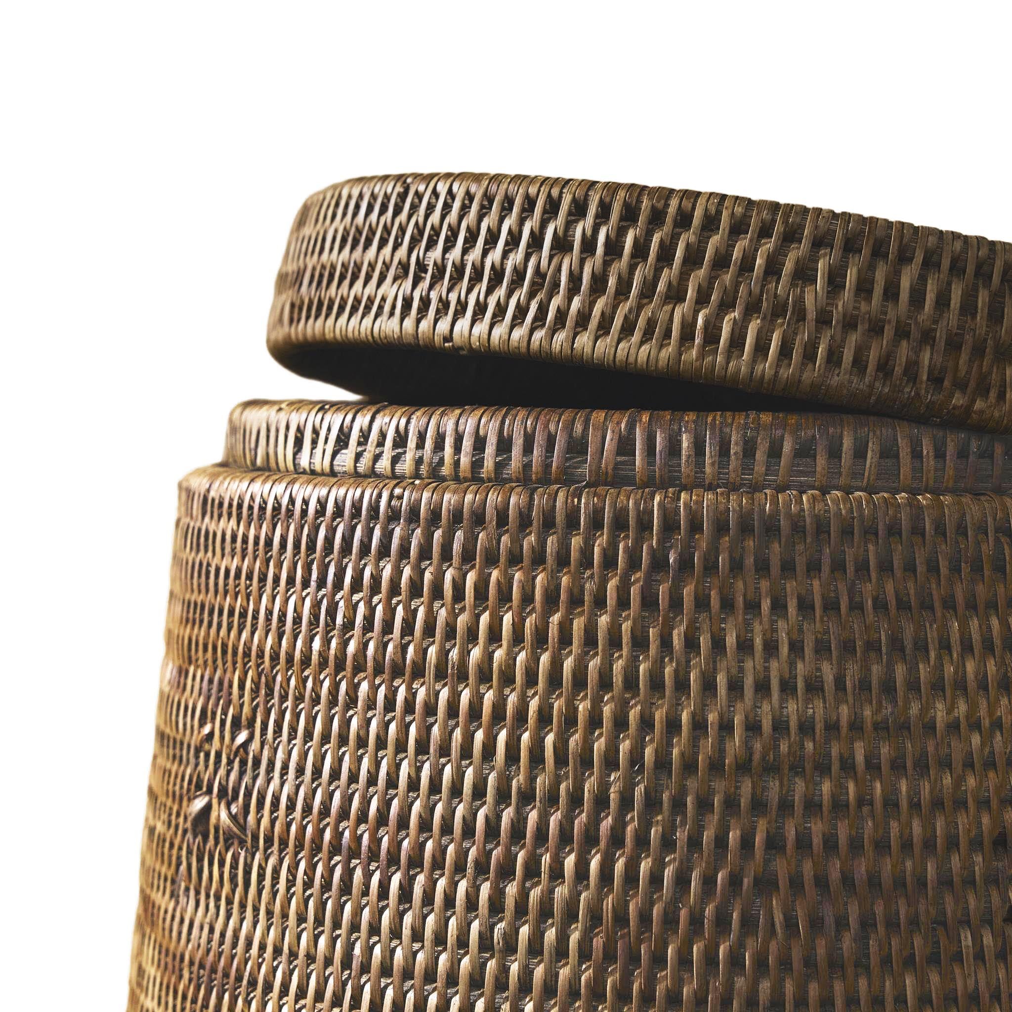 Kapaklı Rattan Çamaşır Sepeti