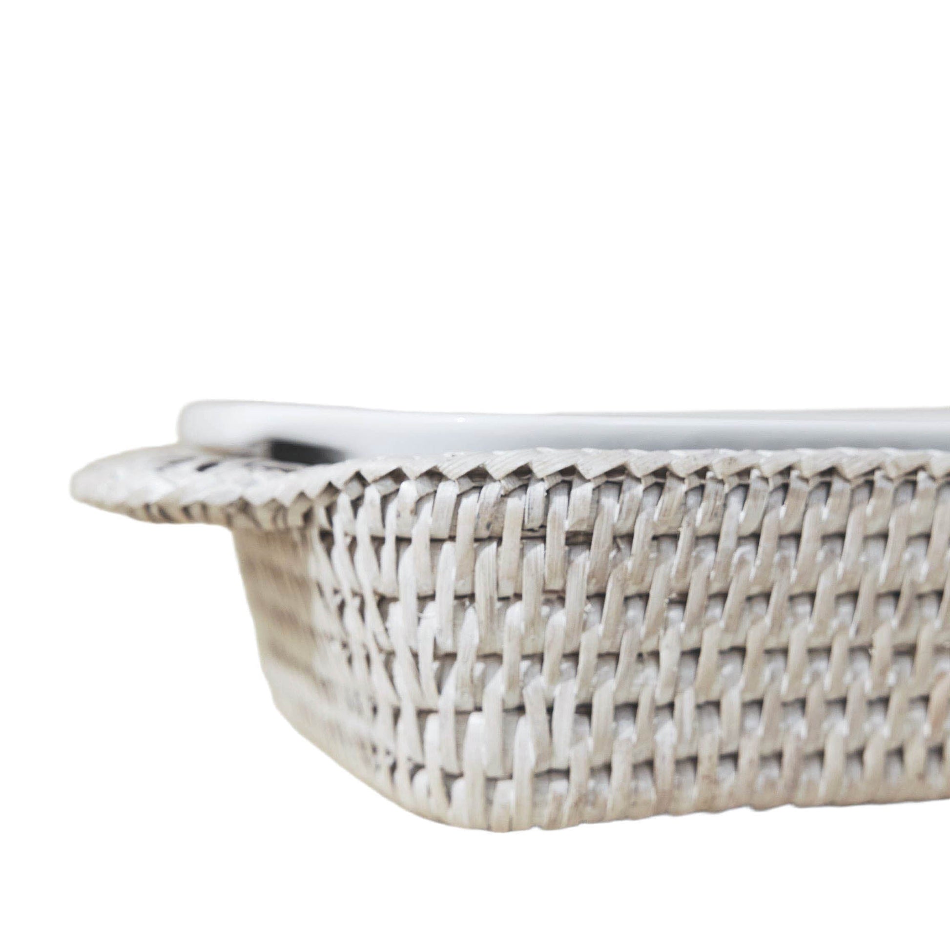 Mini Dikdörtgen Rattan Fırın Kabı