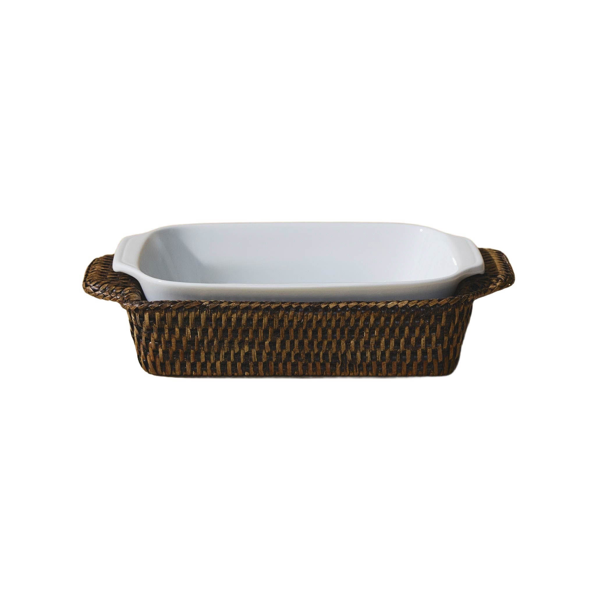 Mini Dikdörtgen Rattan Fırın Kabı