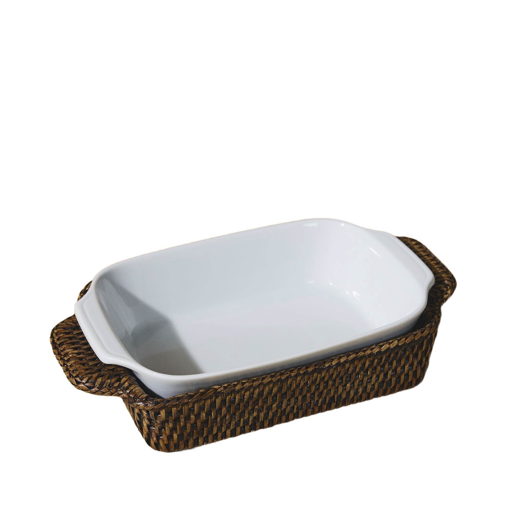 Mini Dikdörtgen Rattan Fırın Kabı