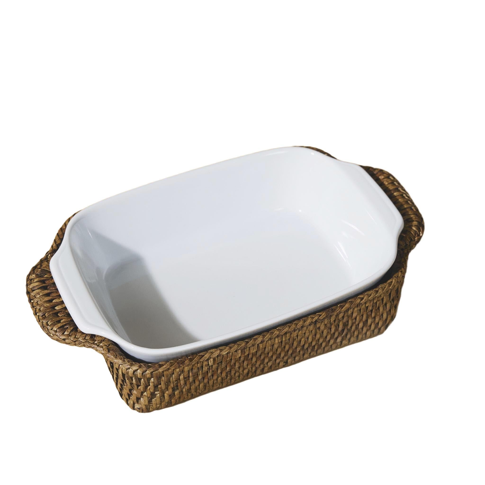 Mini Dikdörtgen Rattan Fırın Kabı