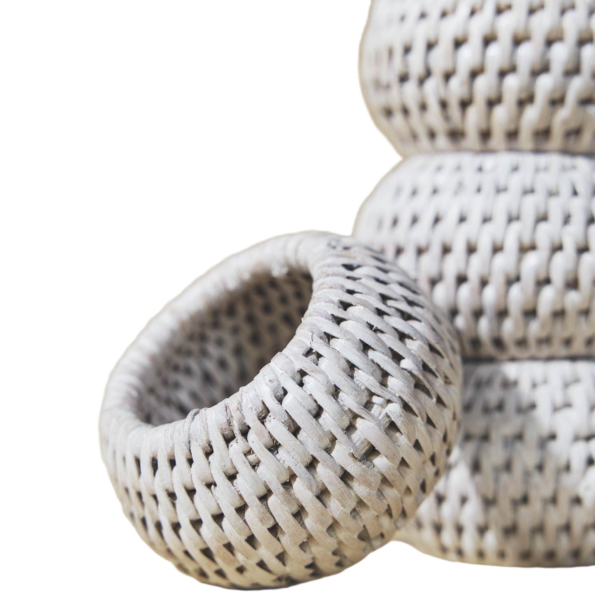 Kalın Rattan Peçete Halkası (4'lü Set)