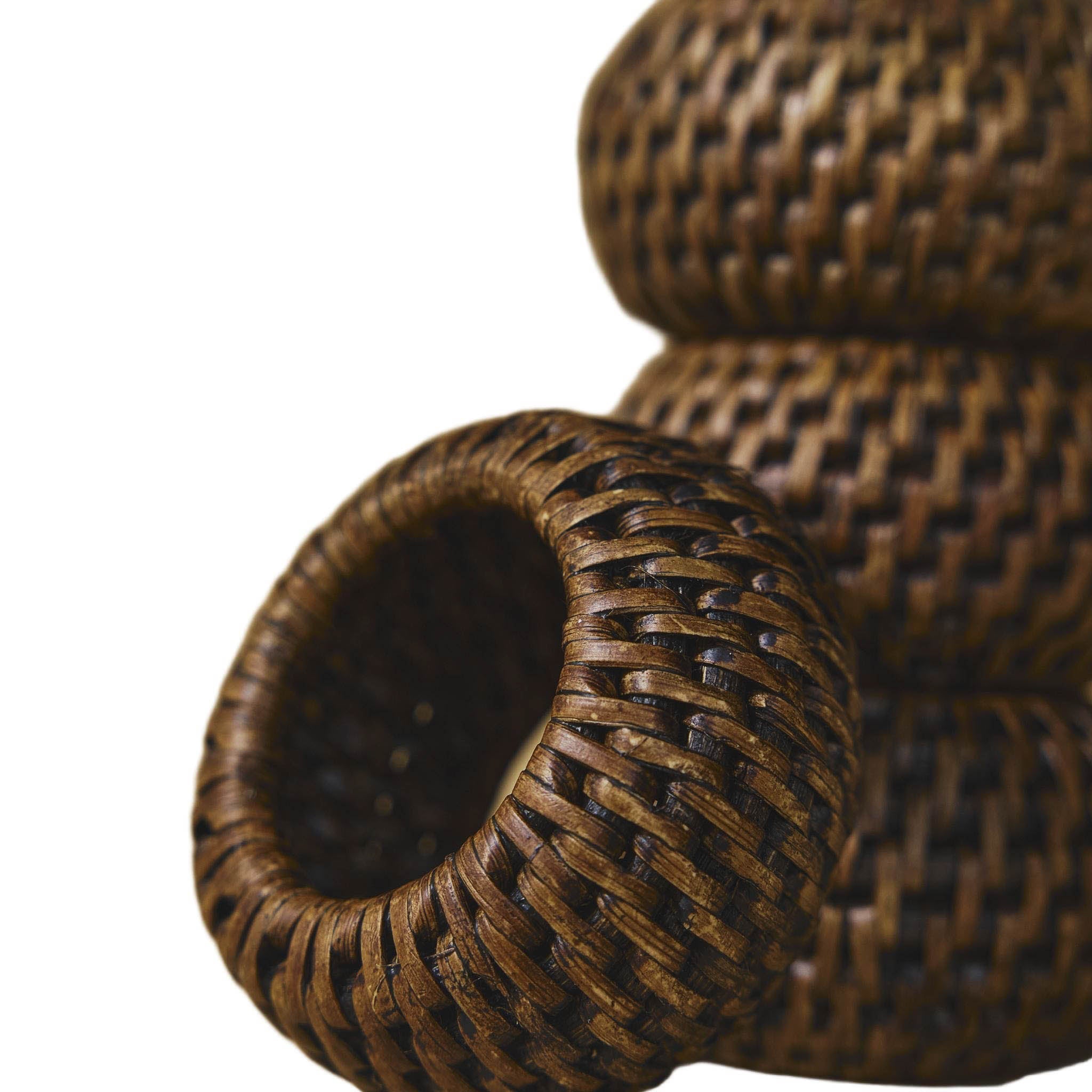 Kalın Rattan Peçete Halkası (4'lü Set)