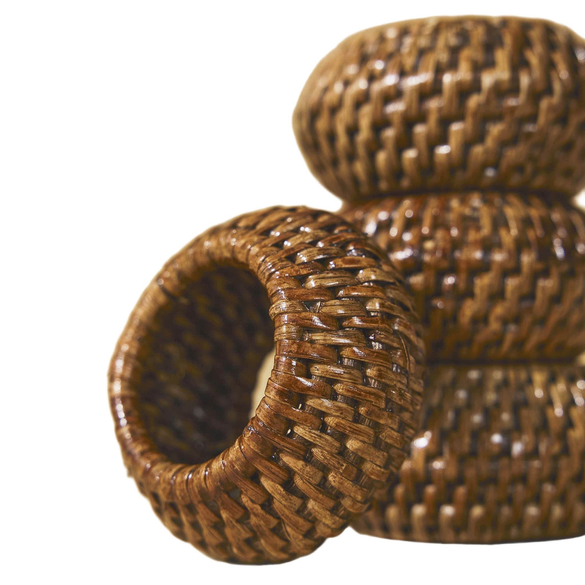 Kalın Rattan Peçete Halkası (4'lü Set)