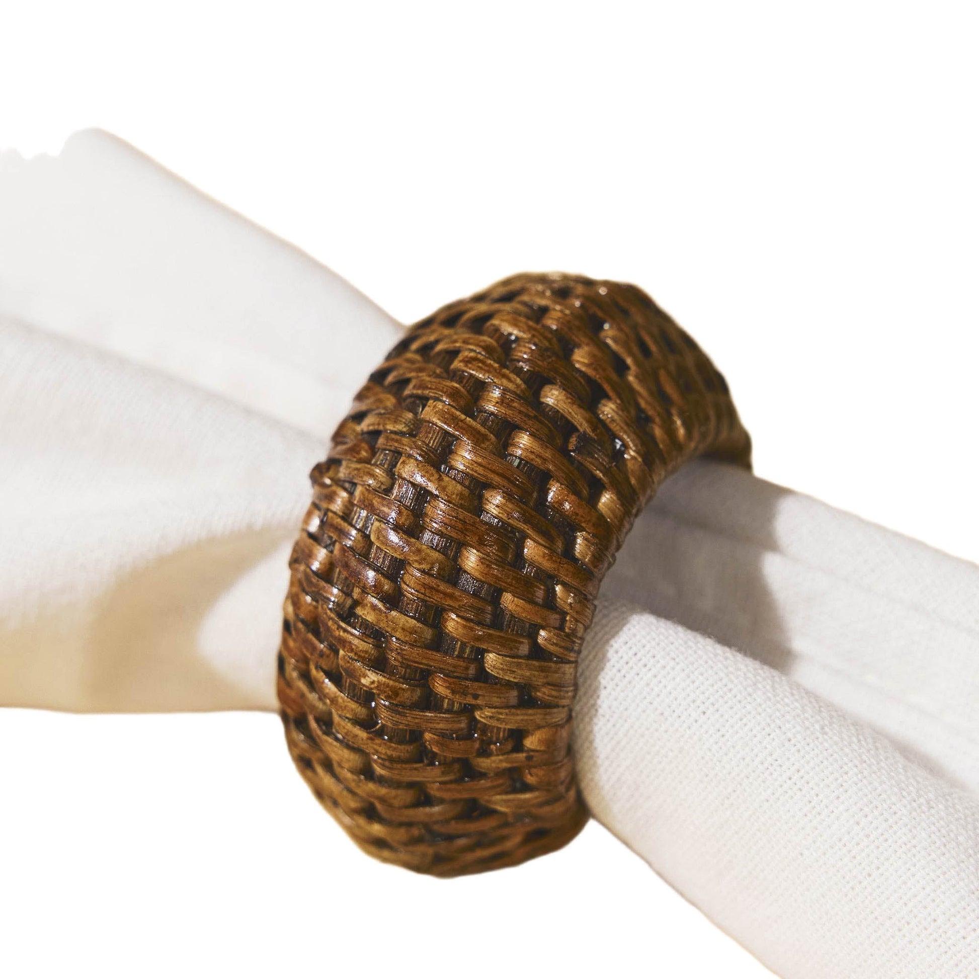 Kalın Rattan Peçete Halkası (4'lü Set)