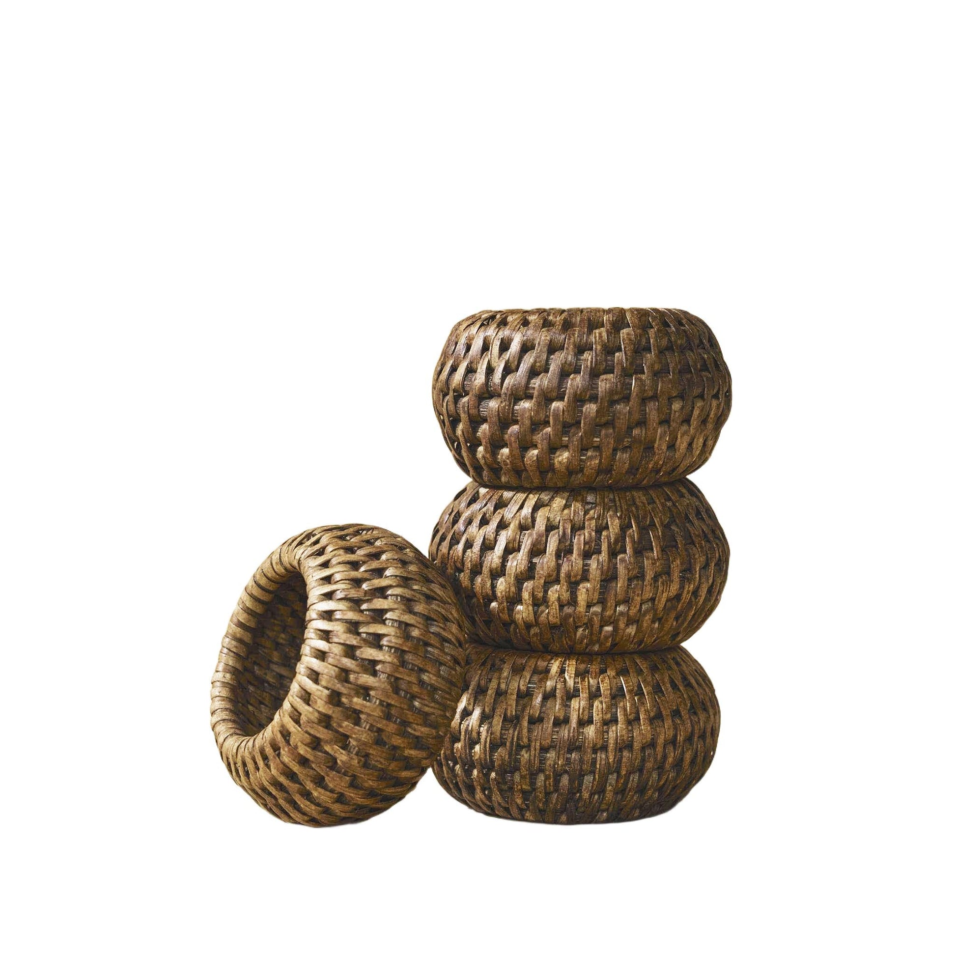 Kalın Rattan Peçete Halkası (4'lü Set)