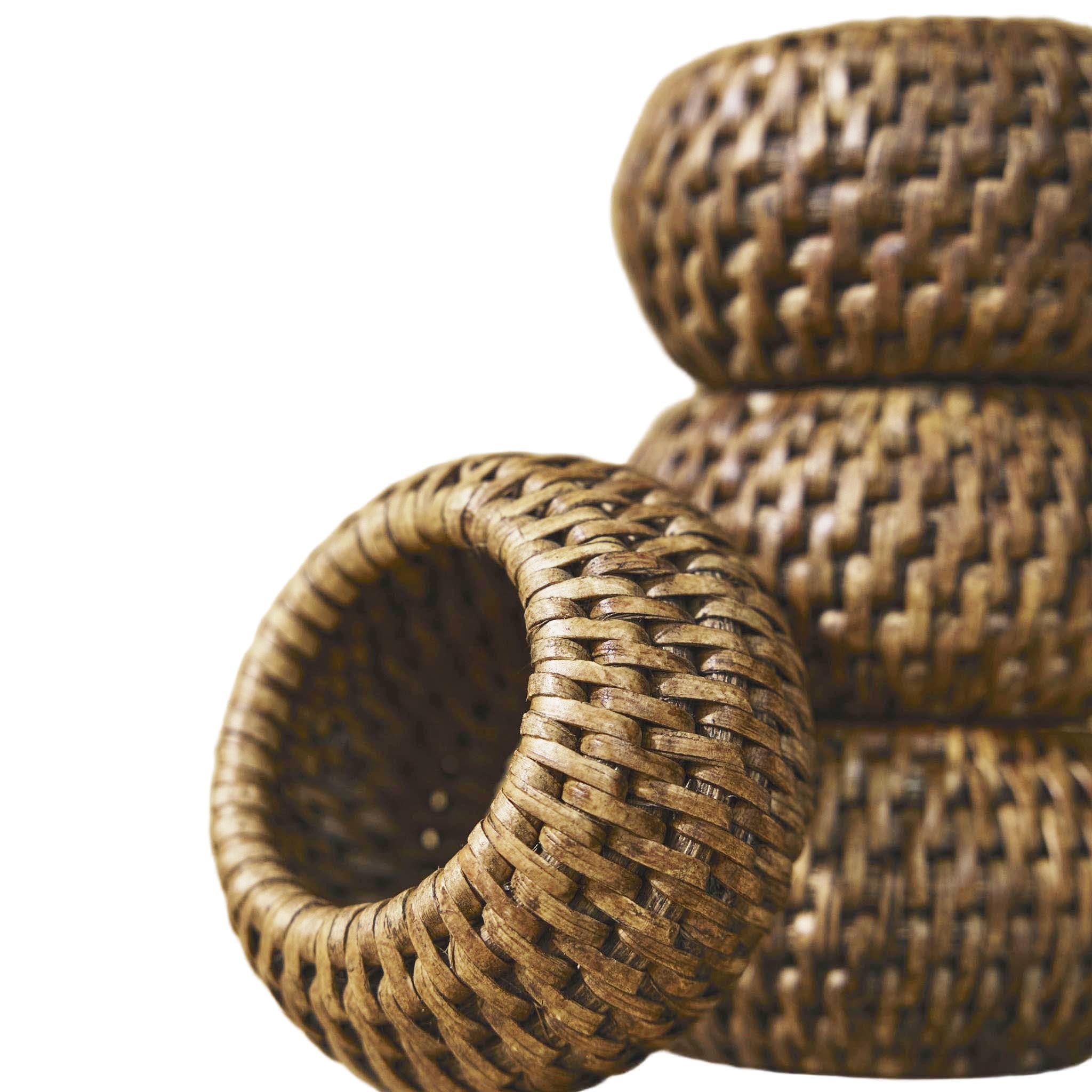 Kalın Rattan Peçete Halkası (4'lü Set)