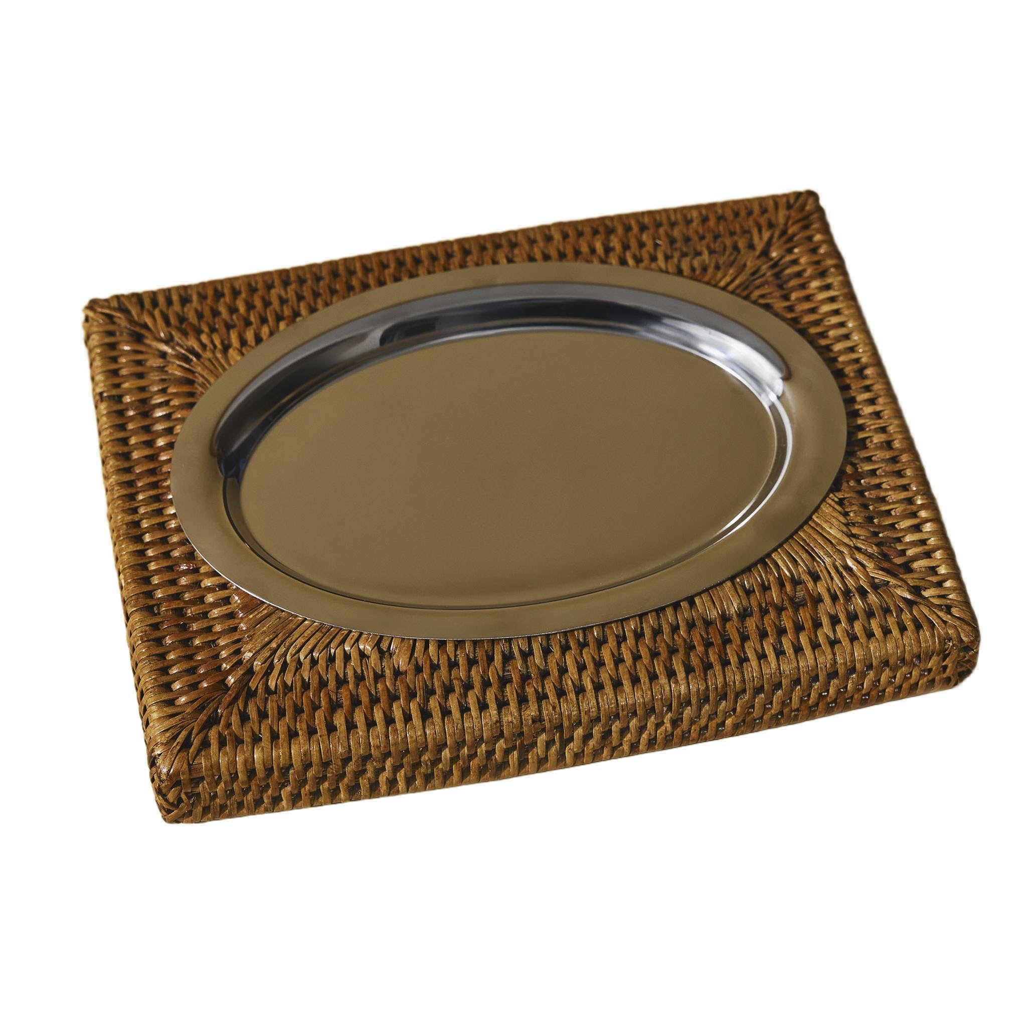 Rattan Oval Anahtarlık Tabağı