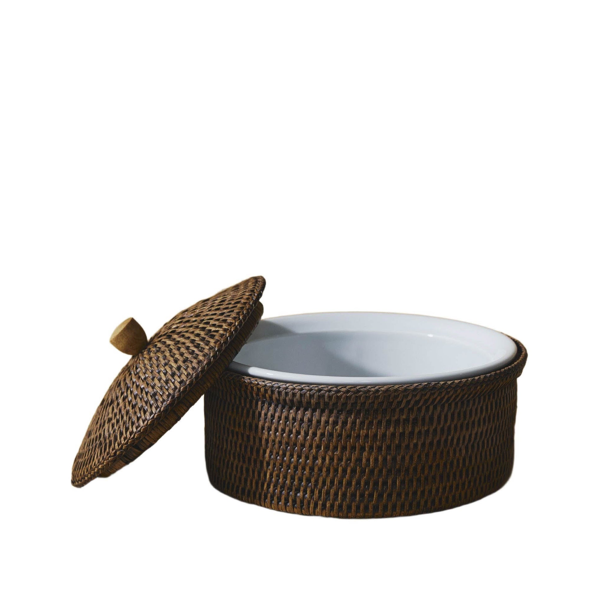 Kapaklı Yuvarlak Rattan Fırın Kabı