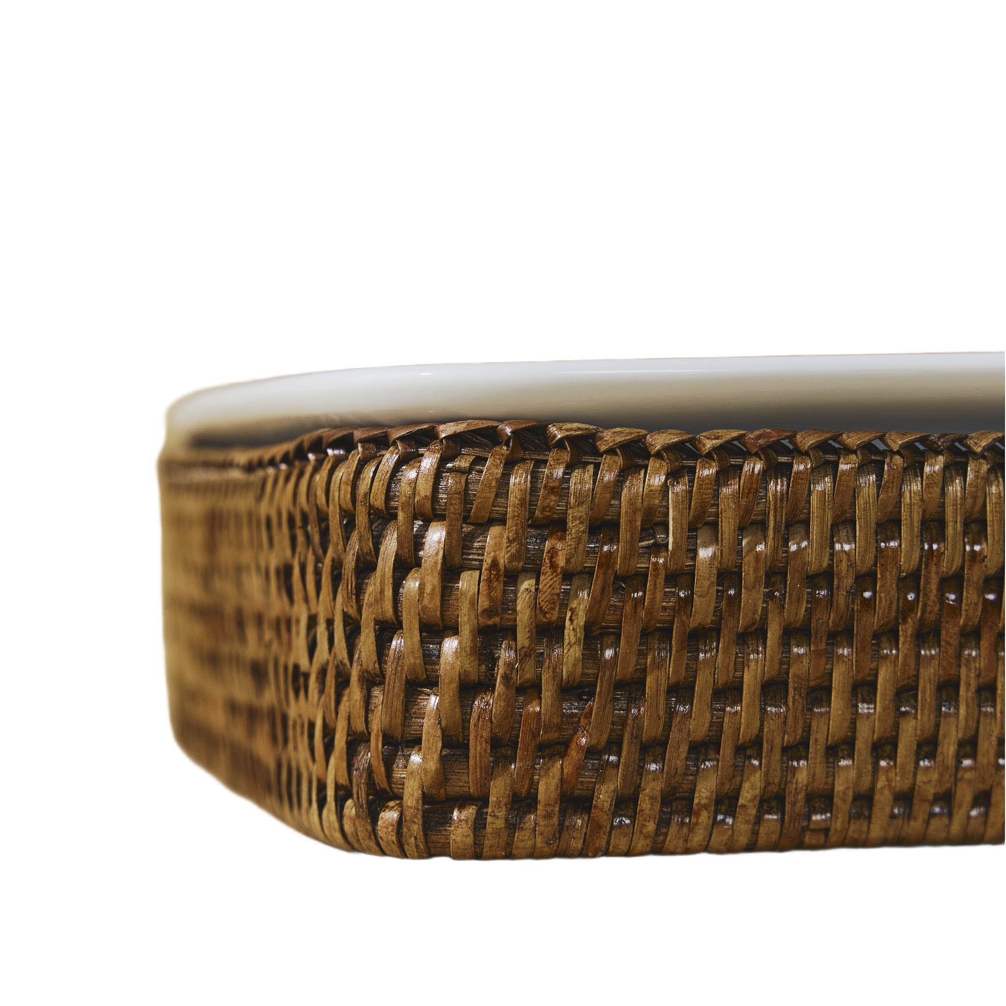 Büyük Dikdörtgen Rattan Fırın Kabı