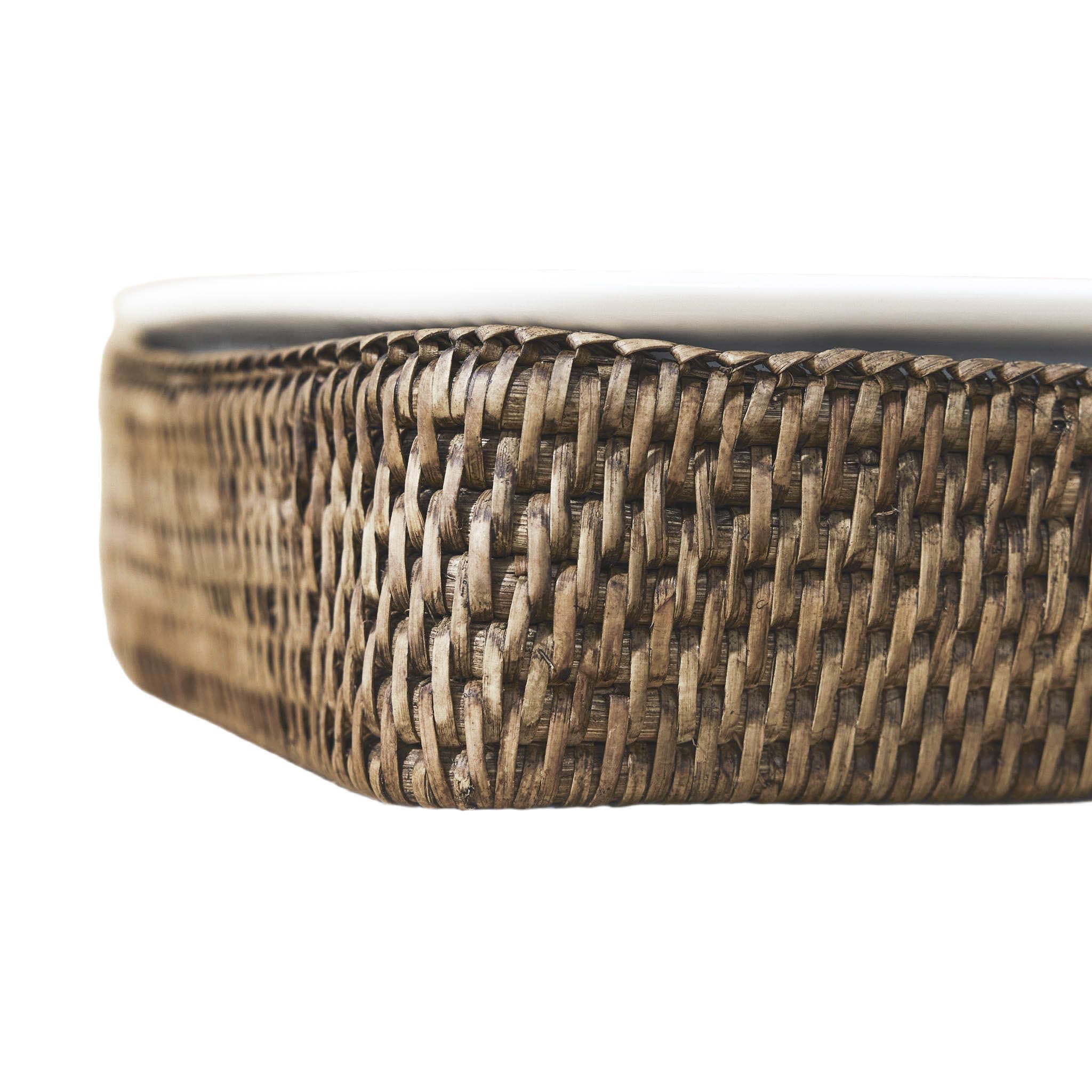 Büyük Dikdörtgen Rattan Fırın Kabı