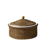 Kapaklı Yuvarlak Rattan Fırın Kabı