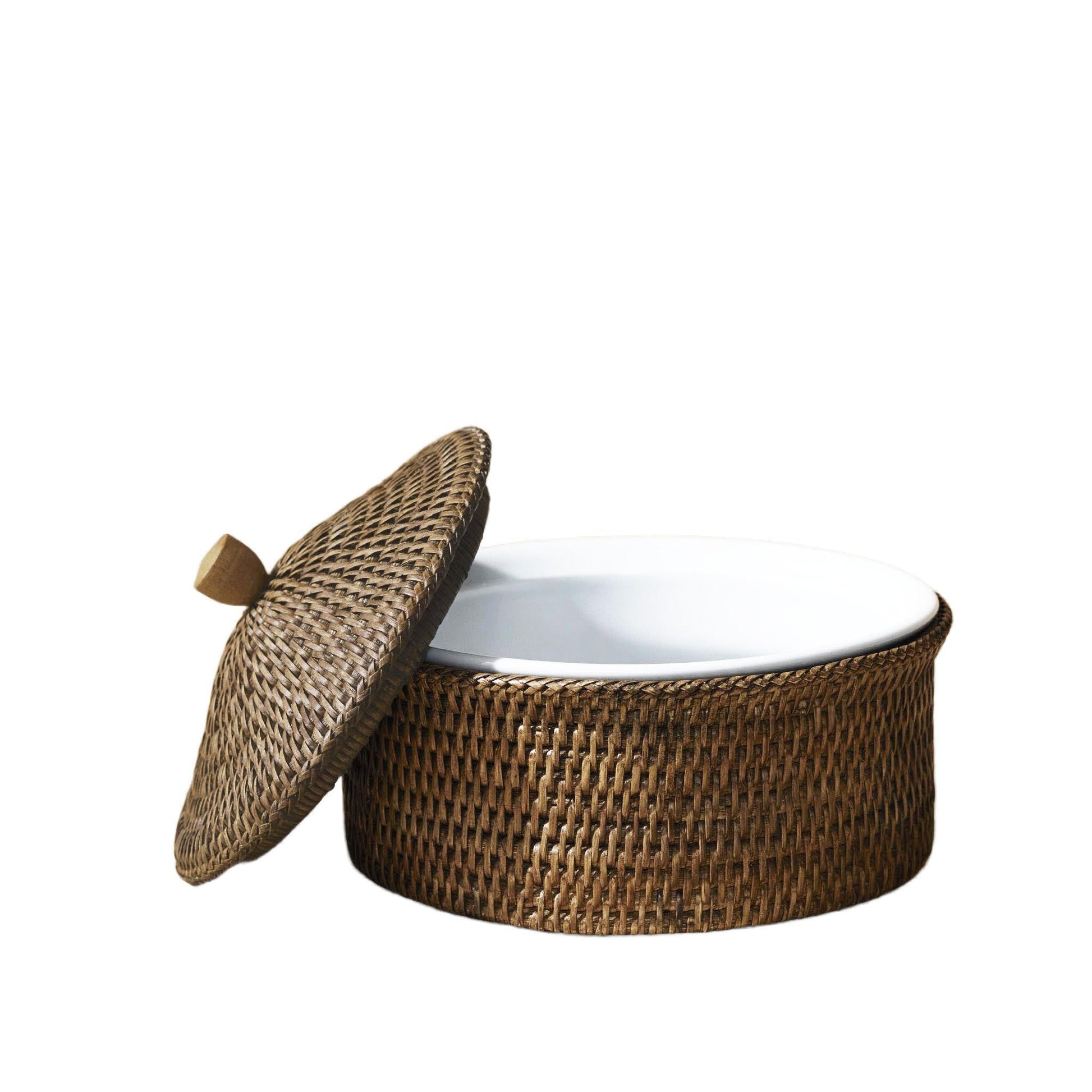 Kapaklı Yuvarlak Rattan Fırın Kabı