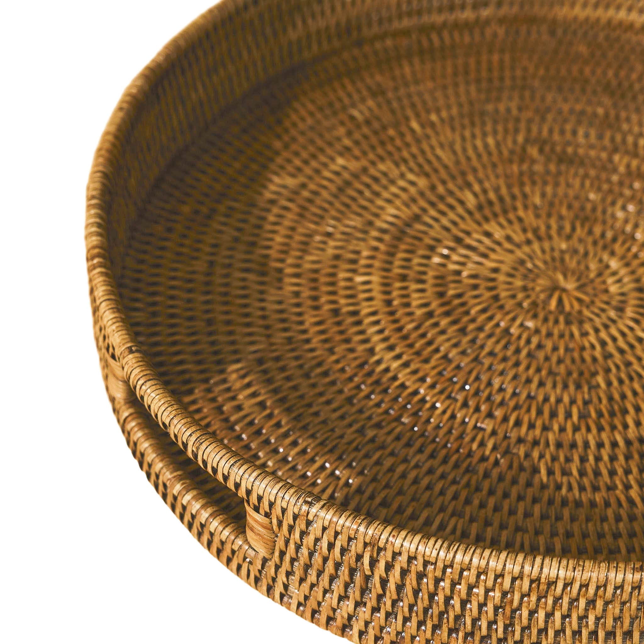 Yuvarlak Rattan Servis Tepsisi