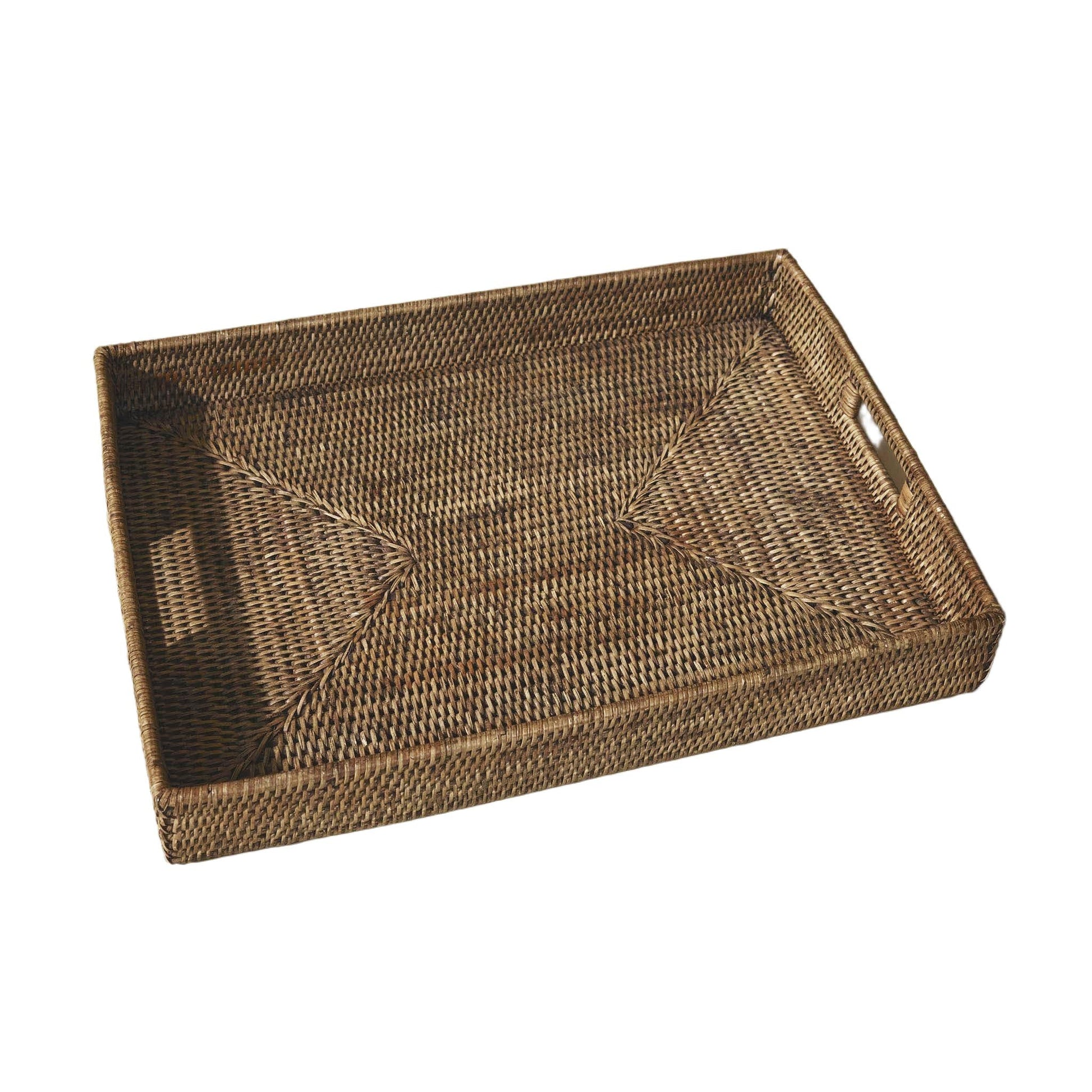 Dikdörtgen Rattan Servis Tepsisi