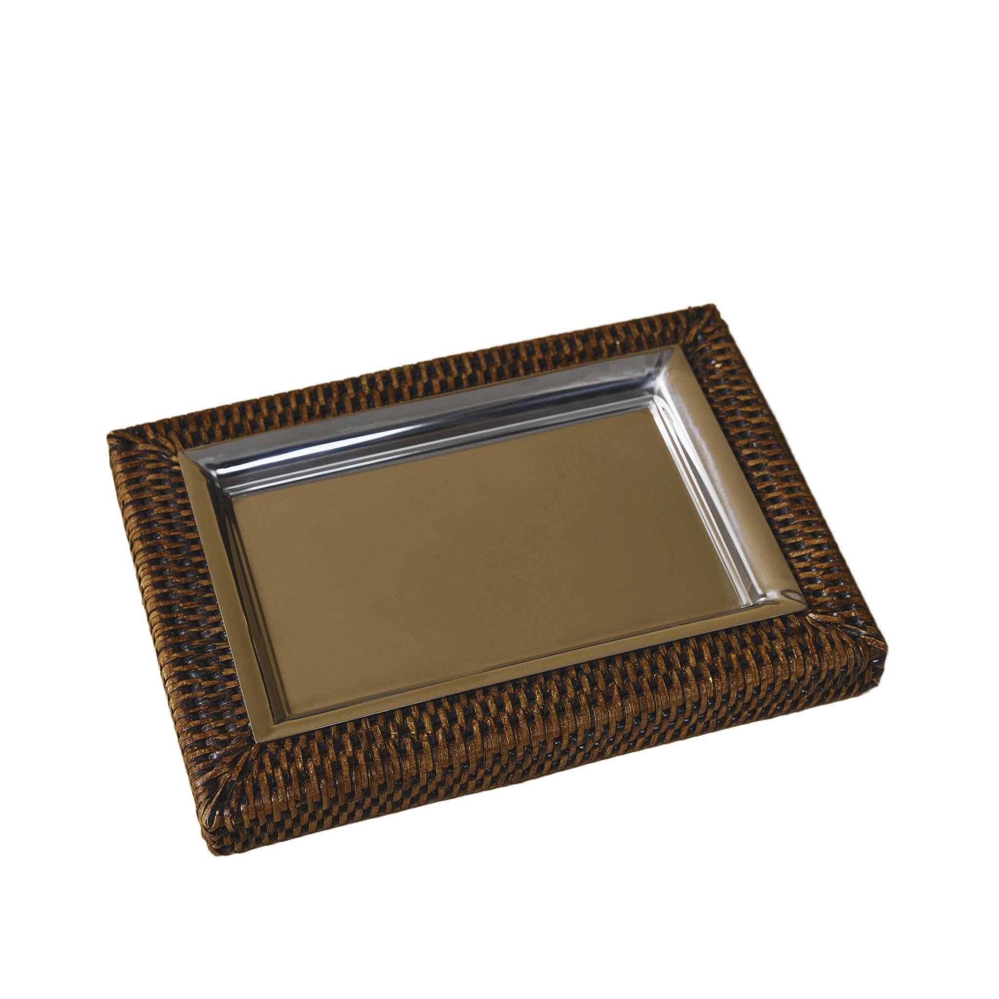 Rattan Dikdörtgen Anahtarlık Tabağı
