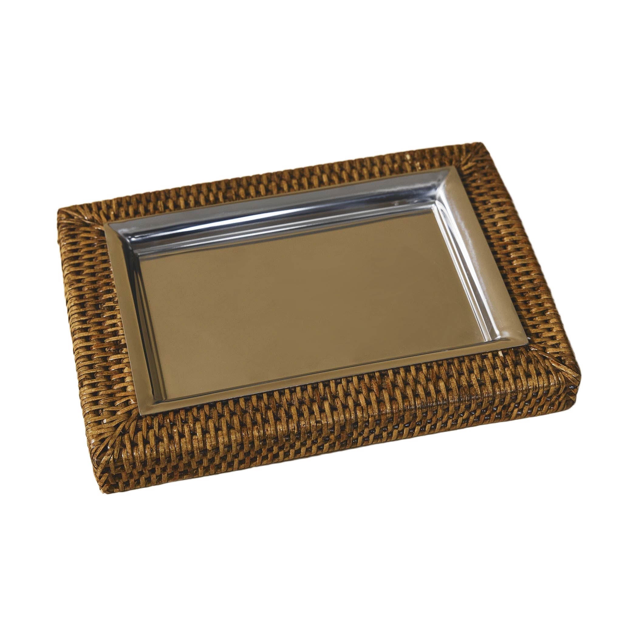 Rattan Dikdörtgen Anahtarlık Tabağı