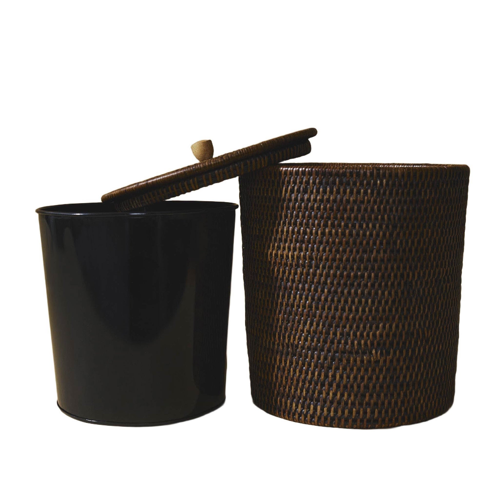 Rattan Kapaklı Çöp Kovası