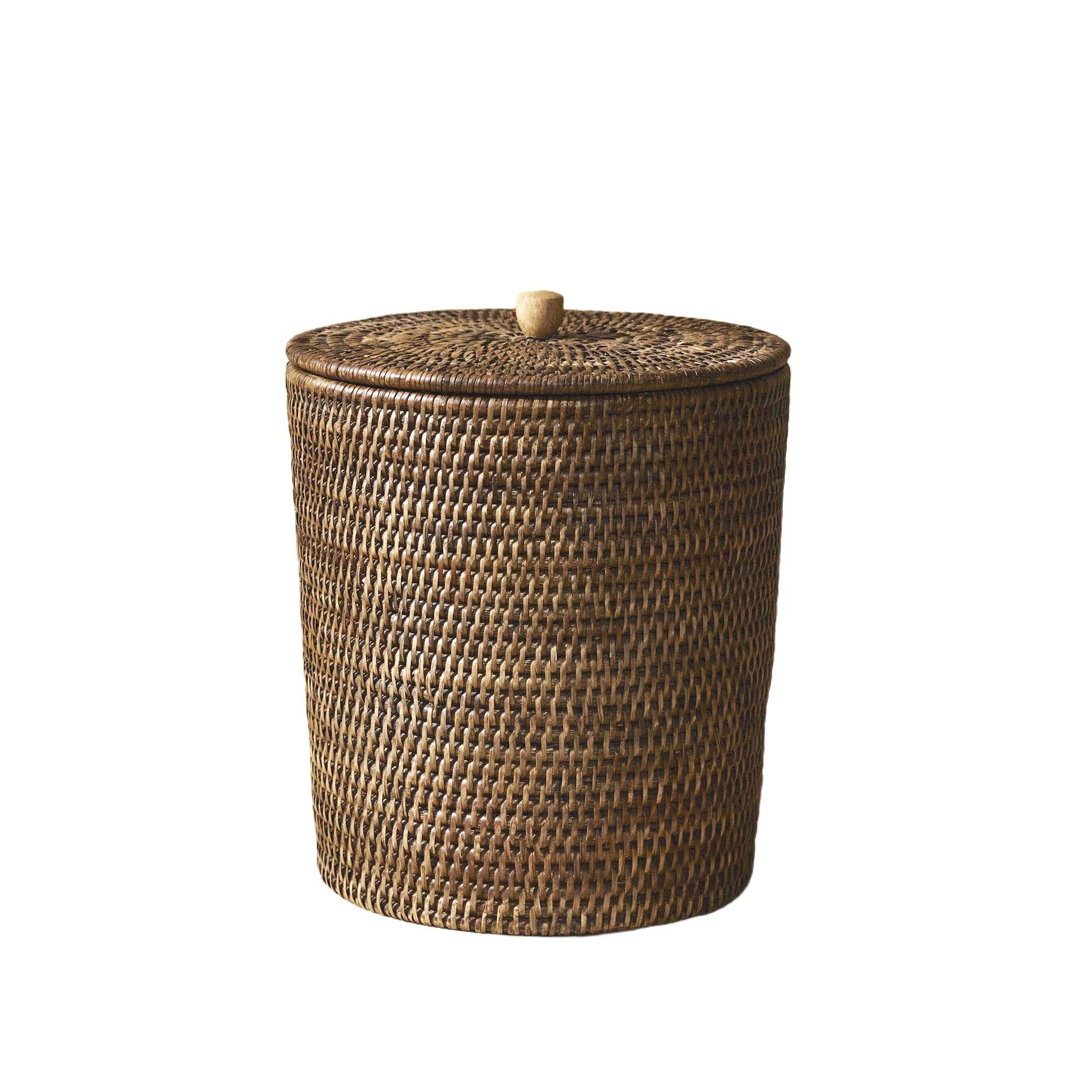 Rattan Kapaklı Çöp Kovası