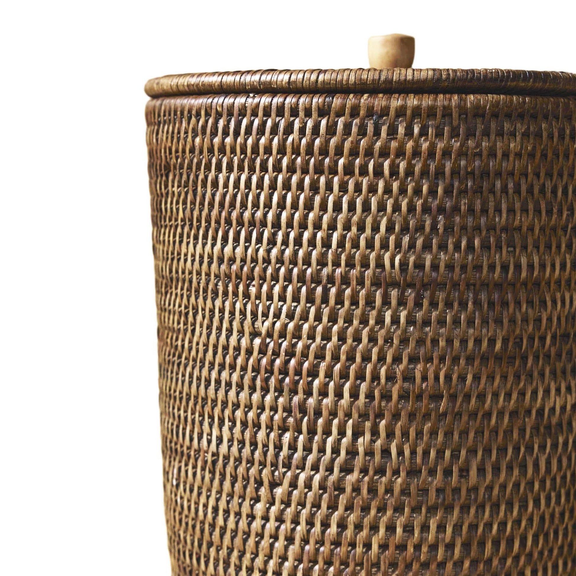 Rattan Kapaklı Çöp Kovası