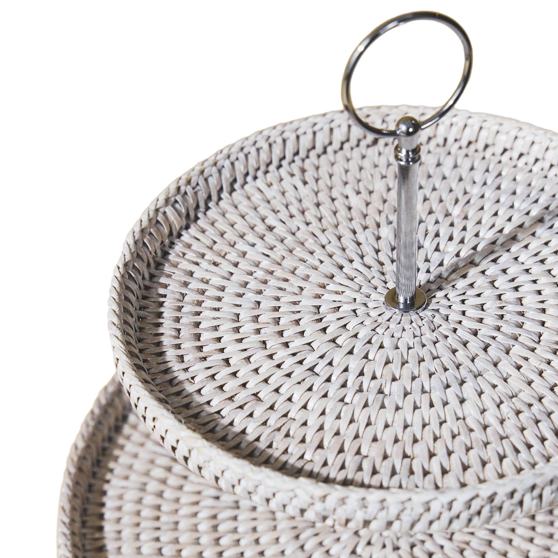 Büyük Çift Katlı Rattan Sunumluk