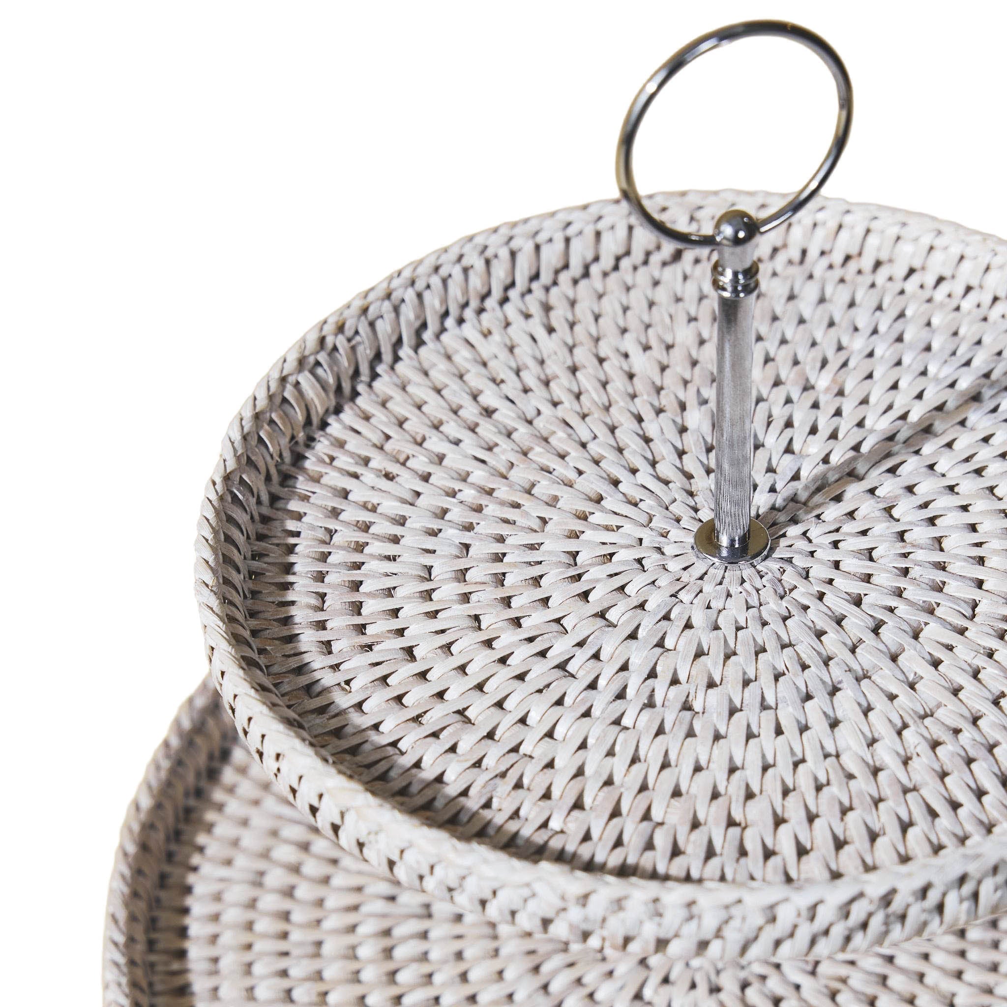 Büyük Çift Katlı Rattan Sunumluk